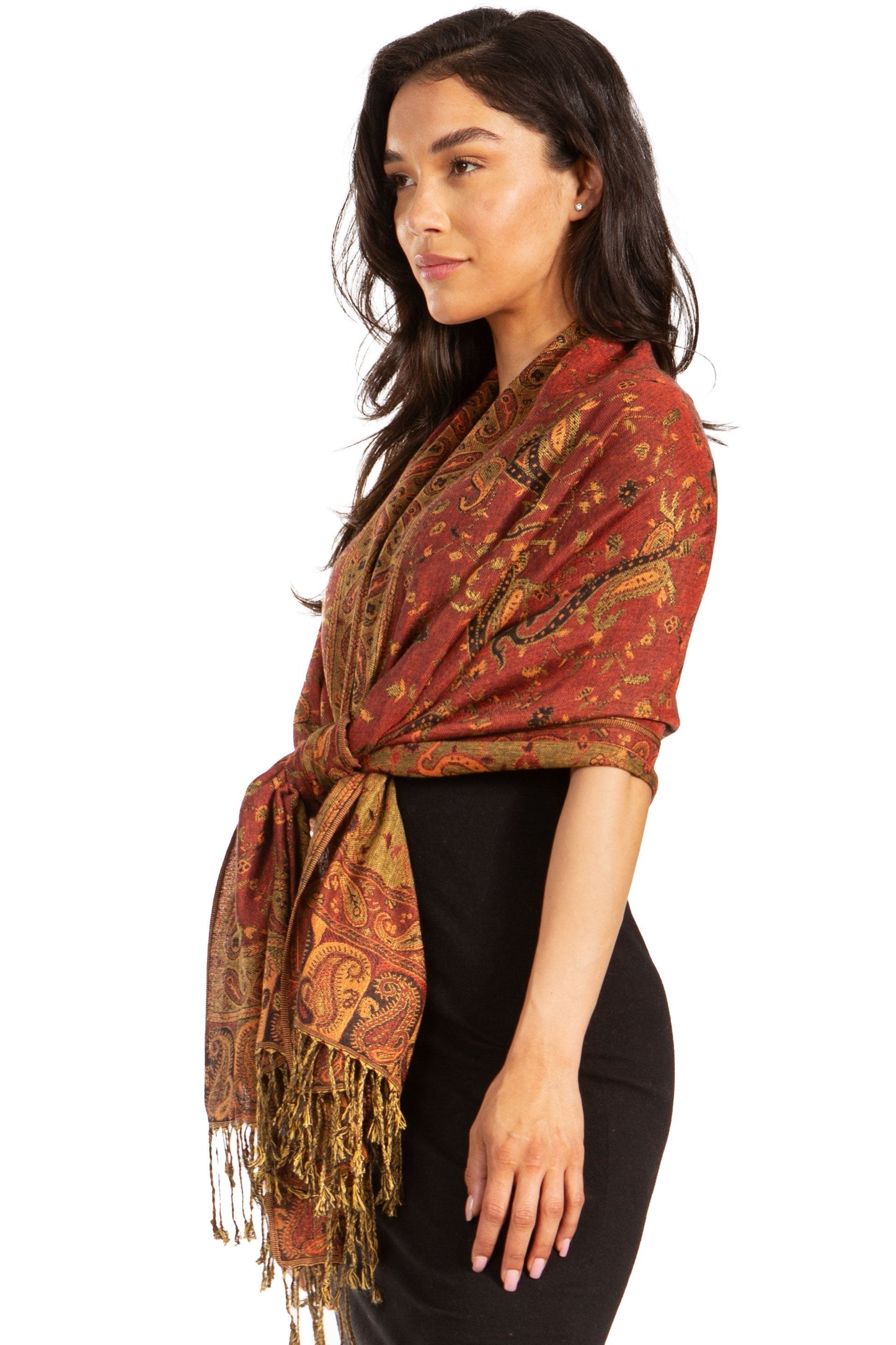 Sakkas Double Layer Jacquard Paisley Pashmina Shawl / Wrap / Stole - Concordia Style Boutique