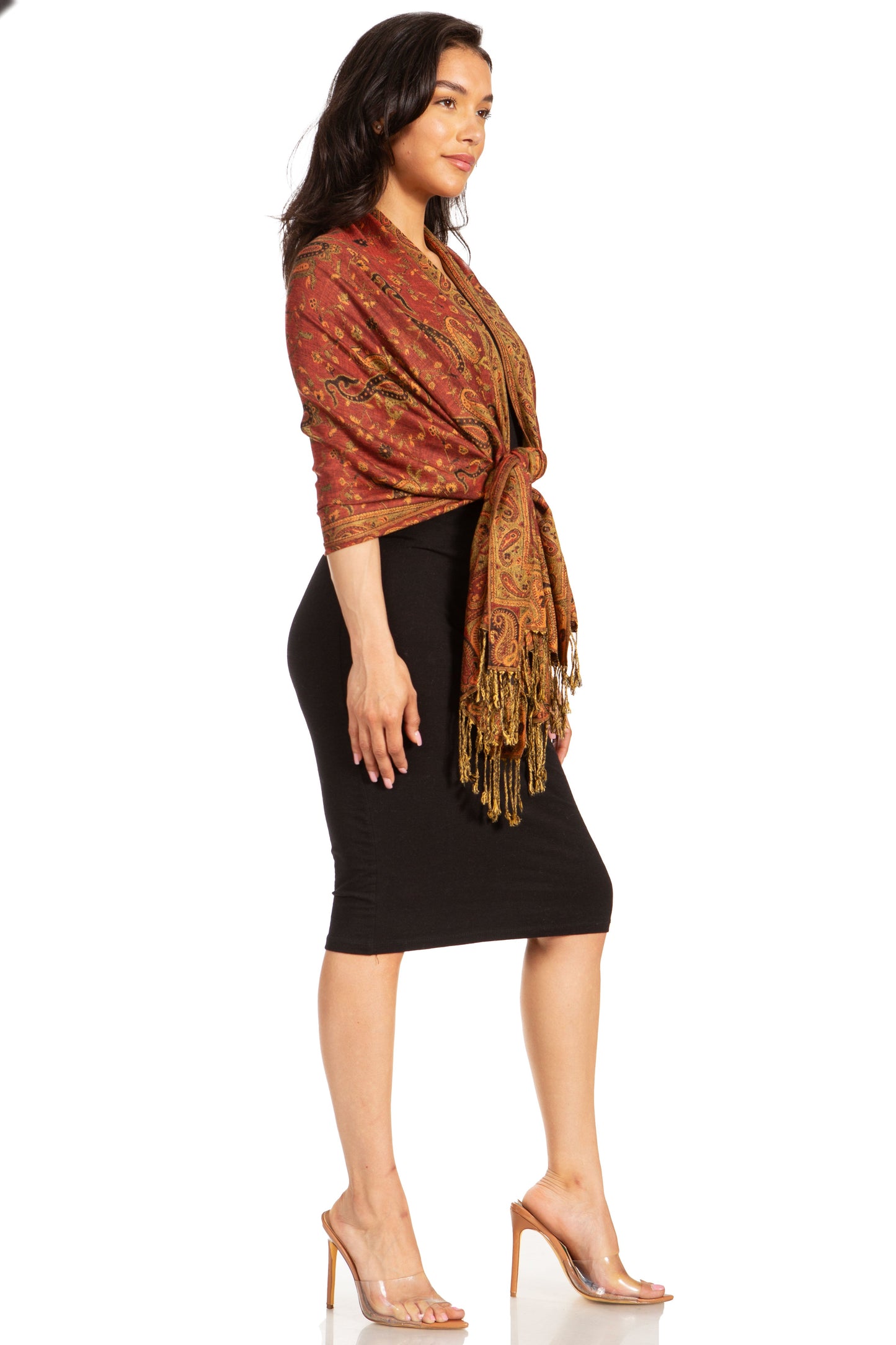 Sakkas Double Layer Jacquard Paisley Pashmina Shawl / Wrap / Stole - Concordia Style Boutique