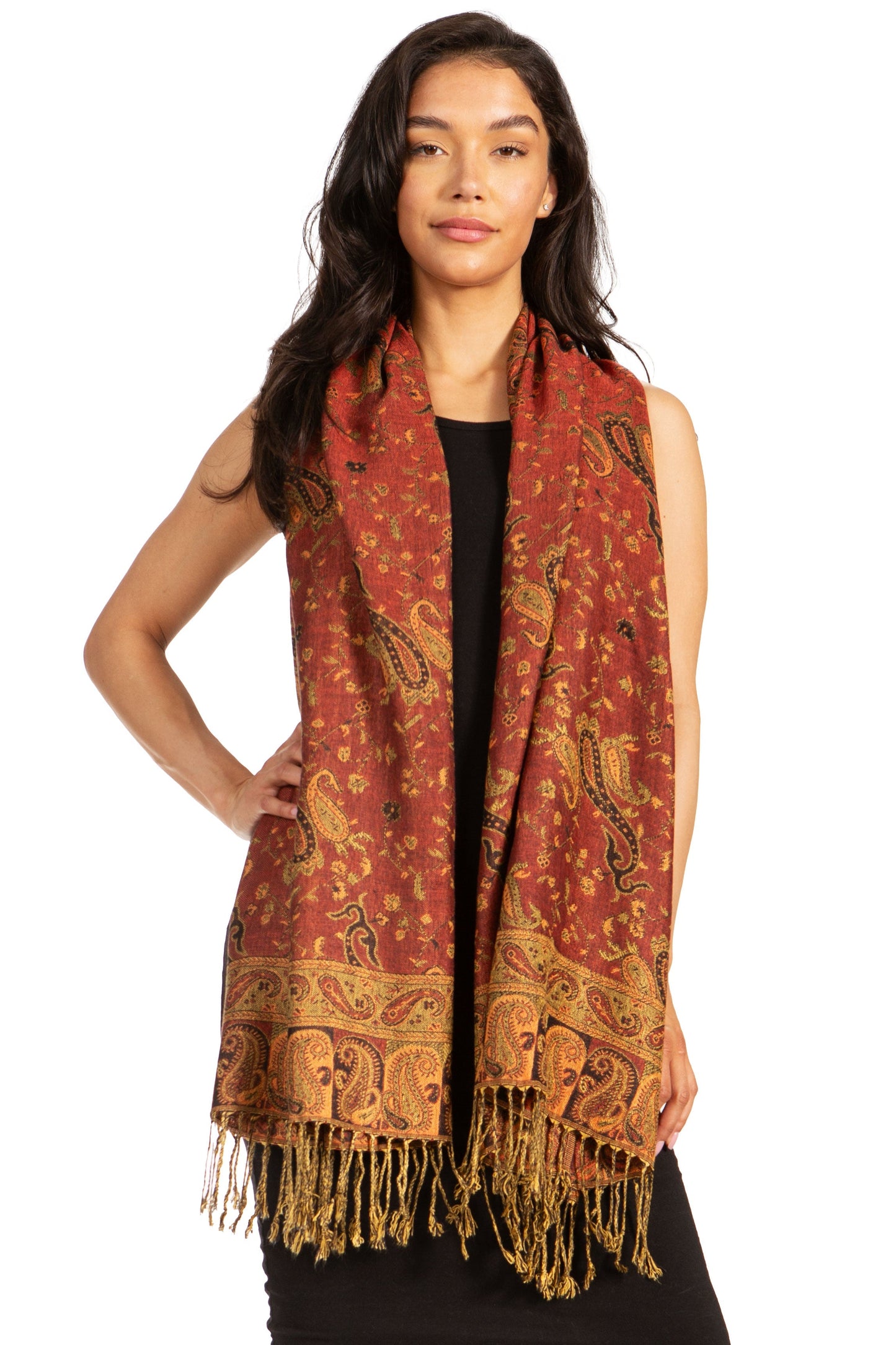 Sakkas Double Layer Jacquard Paisley Pashmina Shawl / Wrap / Stole - Concordia Style Boutique
