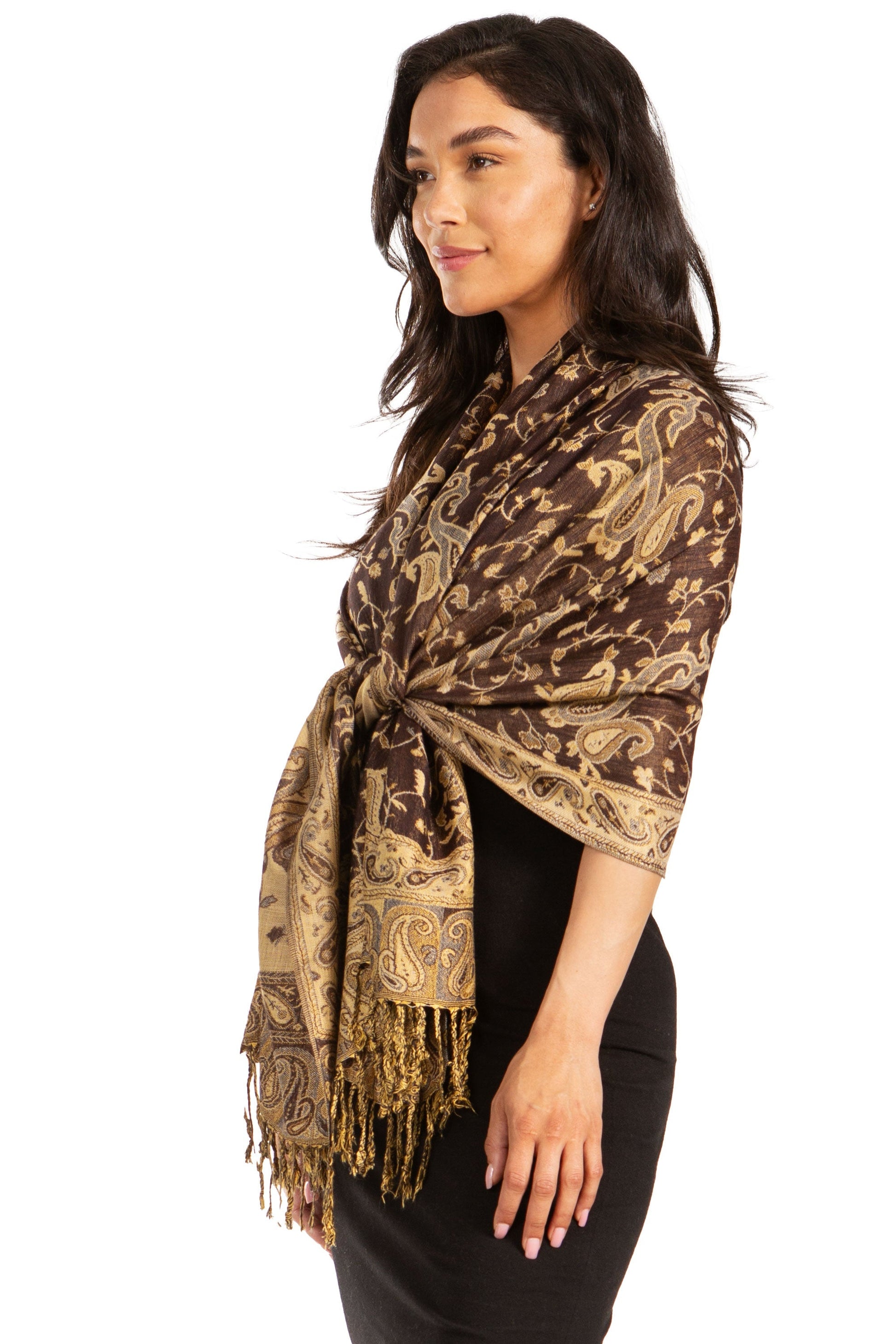 Sakkas Double Layer Jacquard Paisley Pashmina Shawl / Wrap / Stole - Concordia Style Boutique