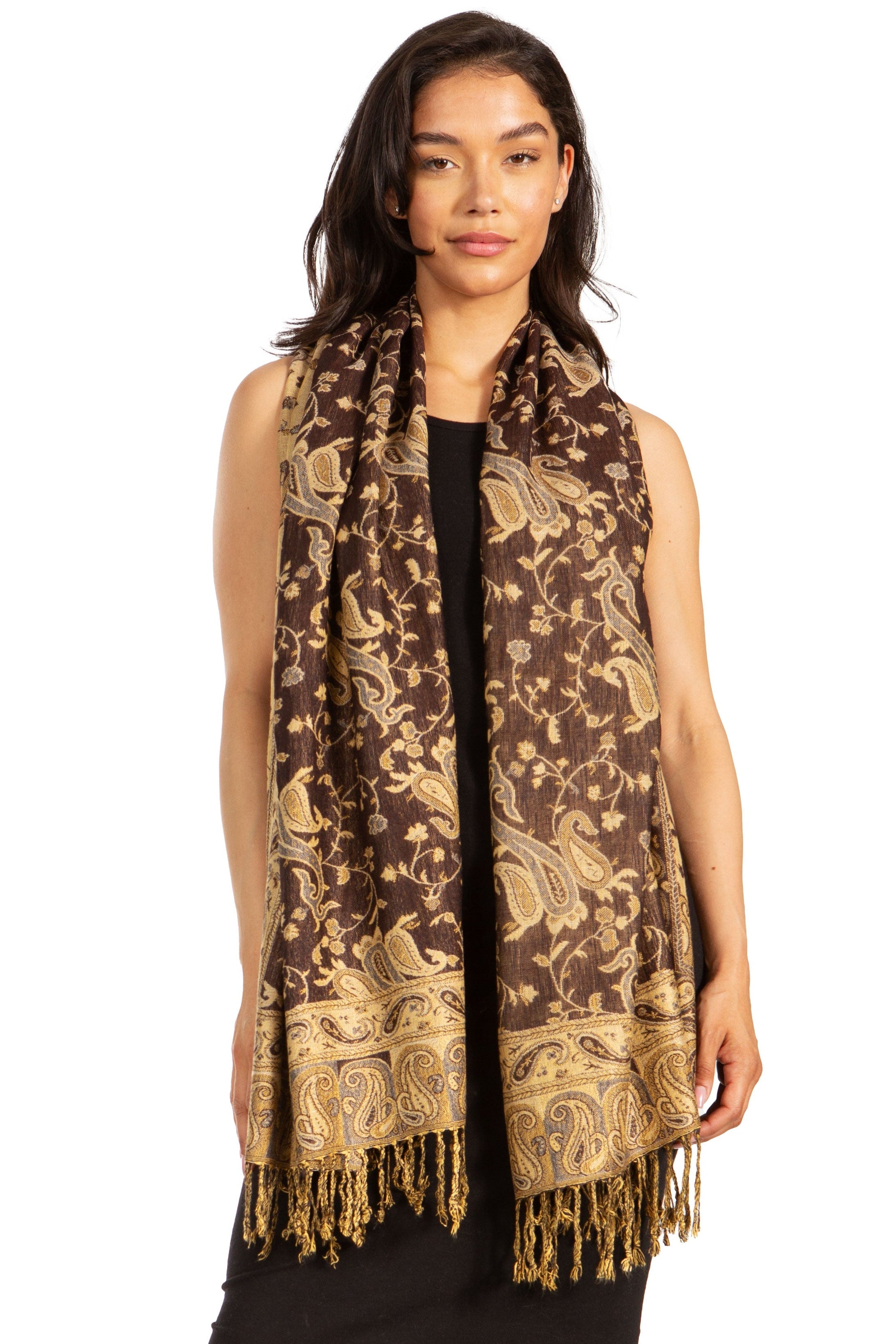 Sakkas Double Layer Jacquard Paisley Pashmina Shawl / Wrap / Stole - Concordia Style Boutique