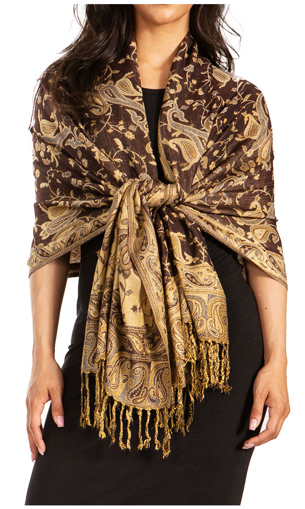 Sakkas Double Layer Jacquard Paisley Pashmina Shawl / Wrap / Stole - Concordia Style Boutique