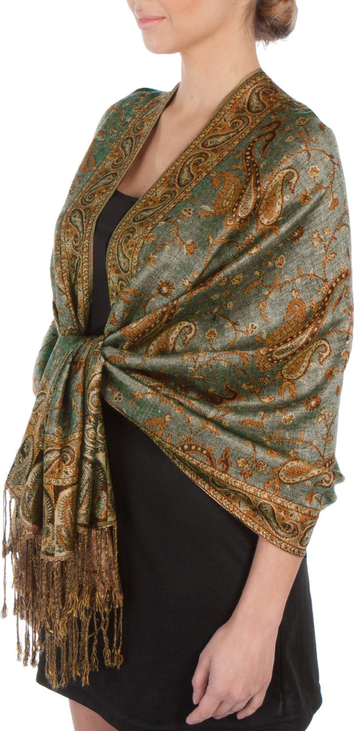 Sakkas Double Layer Jacquard Paisley Pashmina Shawl / Wrap / Stole - Concordia Style Boutique