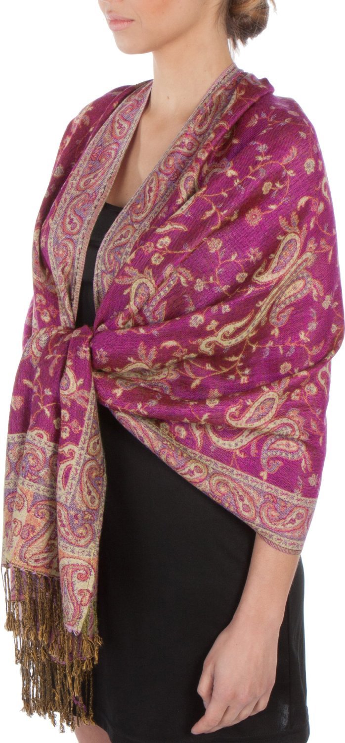 Sakkas Double Layer Jacquard Paisley Pashmina Shawl / Wrap / Stole - Concordia Style Boutique