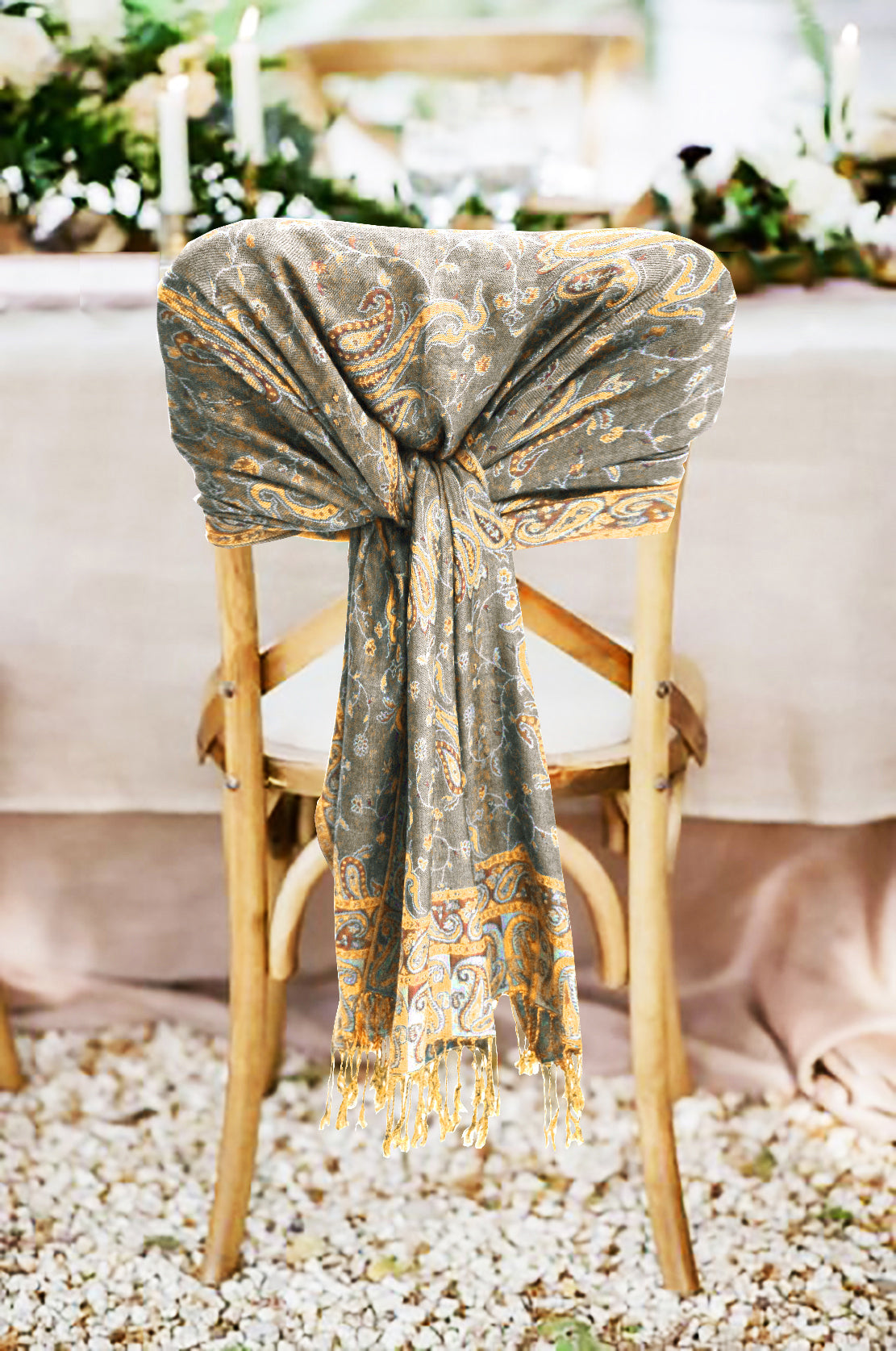 Sakkas Double Layer Jacquard Paisley Pashmina Shawl / Wrap / Stole - Concordia Style Boutique