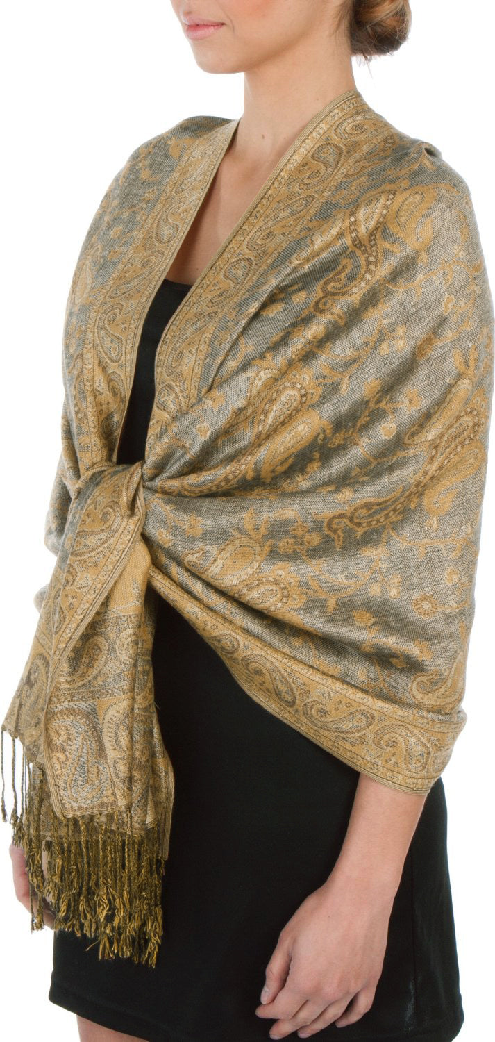 Sakkas Double Layer Jacquard Paisley Pashmina Shawl / Wrap / Stole - Concordia Style Boutique