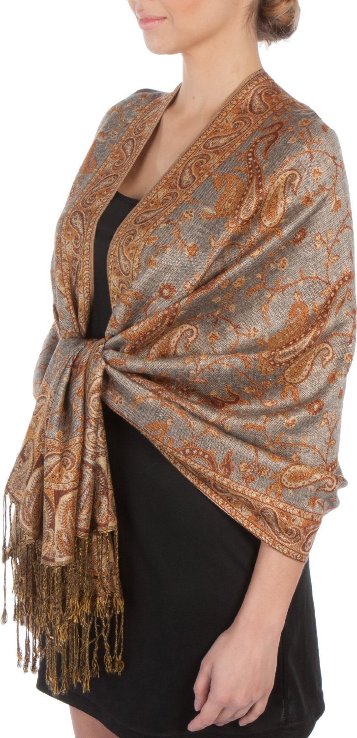 Sakkas Double Layer Jacquard Paisley Pashmina Shawl / Wrap / Stole - Concordia Style Boutique