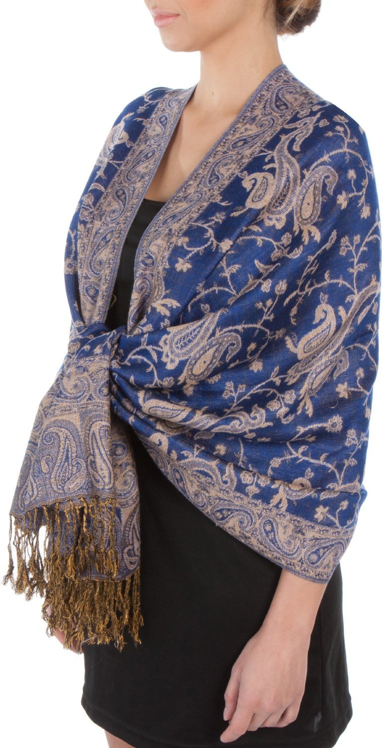 Sakkas Double Layer Jacquard Paisley Pashmina Shawl / Wrap / Stole - Concordia Style Boutique