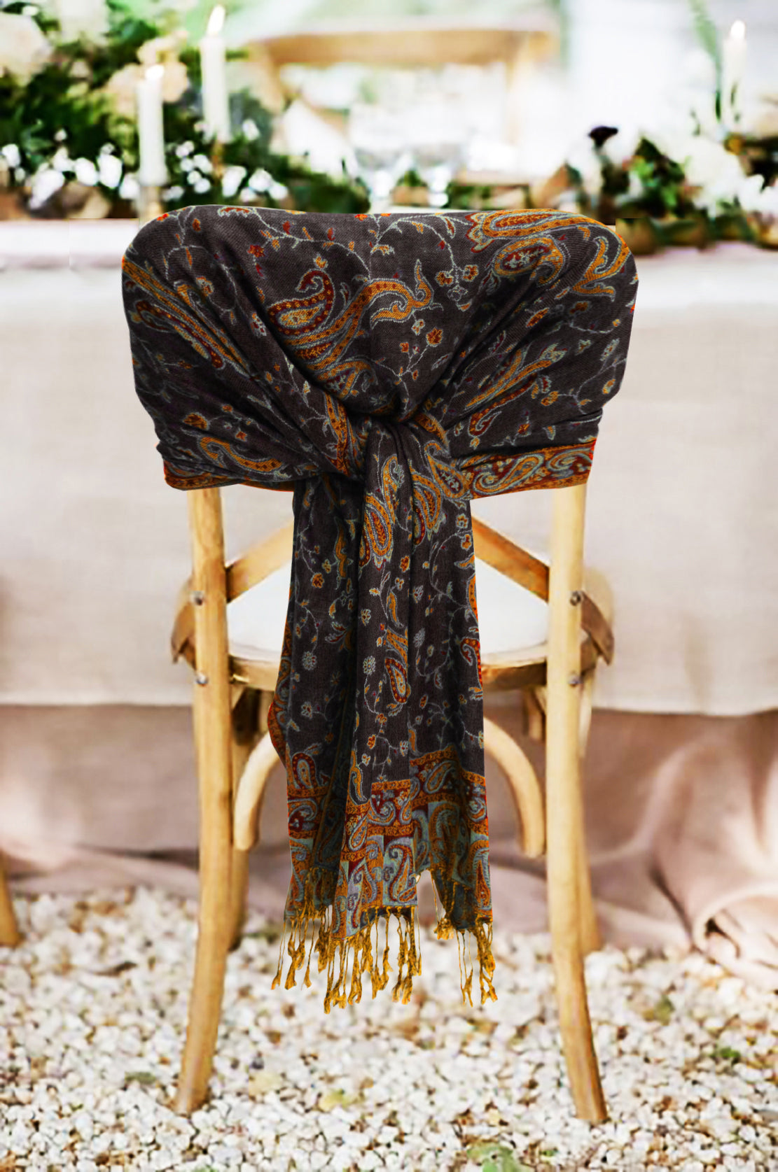 Sakkas Double Layer Jacquard Paisley Pashmina Shawl / Wrap / Stole - Concordia Style Boutique