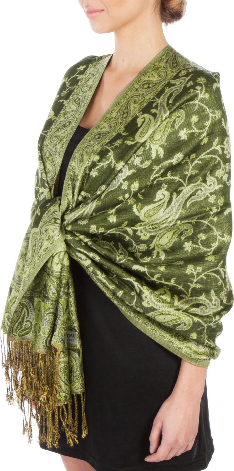 Sakkas Double Layer Jacquard Paisley Pashmina Shawl / Wrap / Stole - Concordia Style Boutique