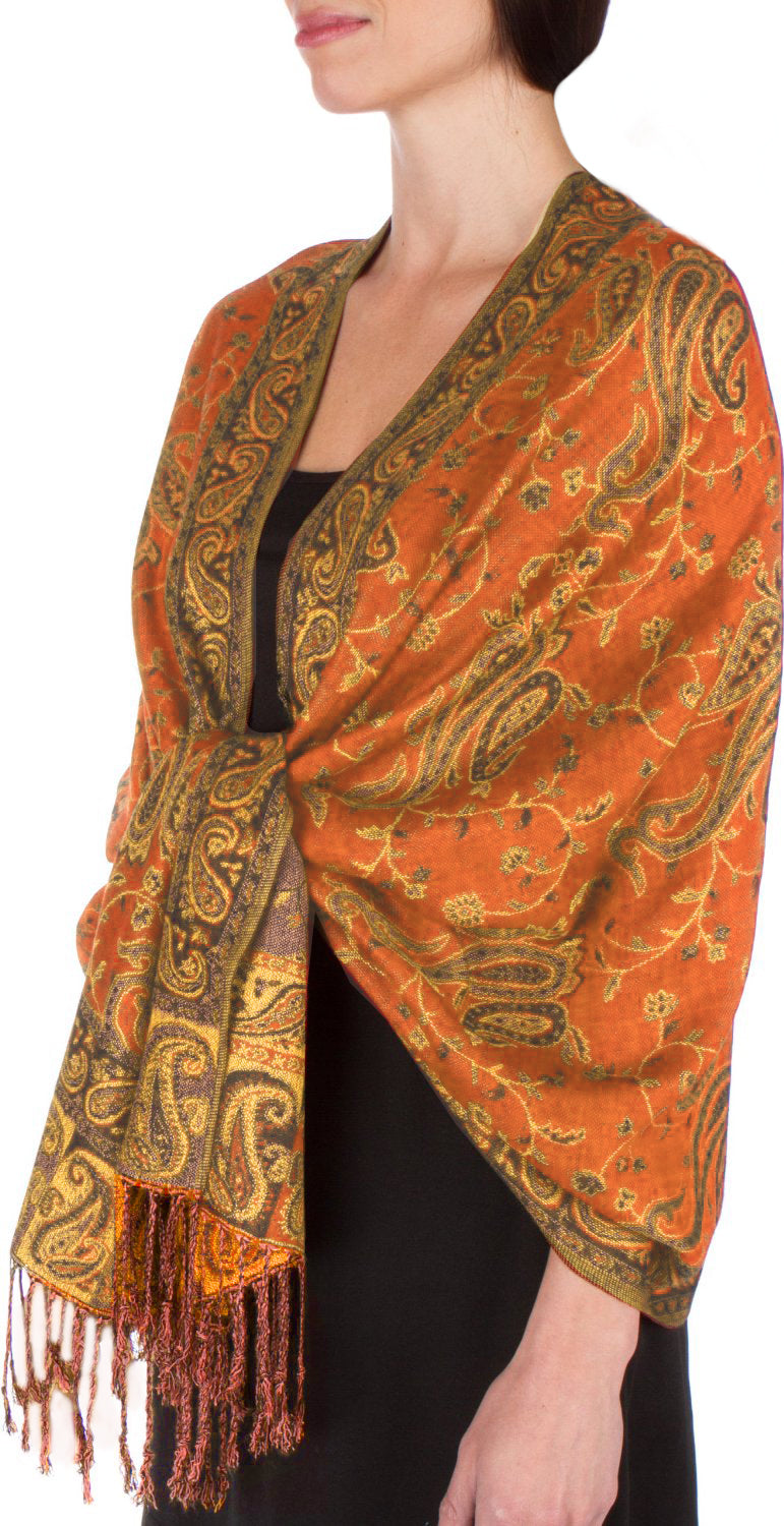 Sakkas Double Layer Jacquard Paisley Pashmina Shawl / Wrap / Stole - Concordia Style Boutique