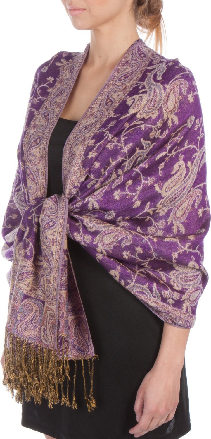 Sakkas Double Layer Jacquard Paisley Pashmina Shawl / Wrap / Stole - Concordia Style Boutique