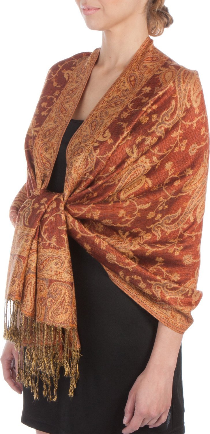 Sakkas Double Layer Jacquard Paisley Pashmina Shawl / Wrap / Stole - Concordia Style Boutique
