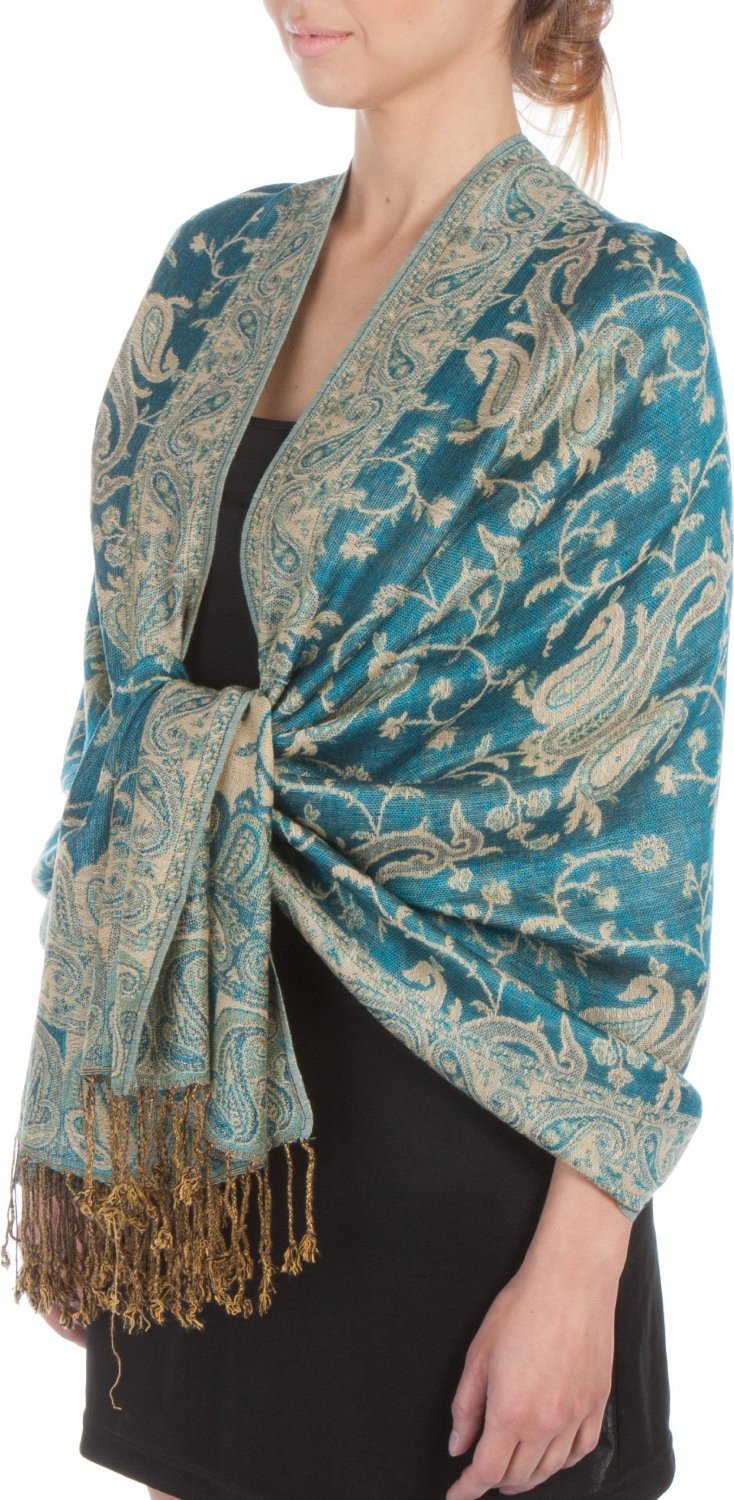 Sakkas Double Layer Jacquard Paisley Pashmina Shawl / Wrap / Stole - Concordia Style Boutique