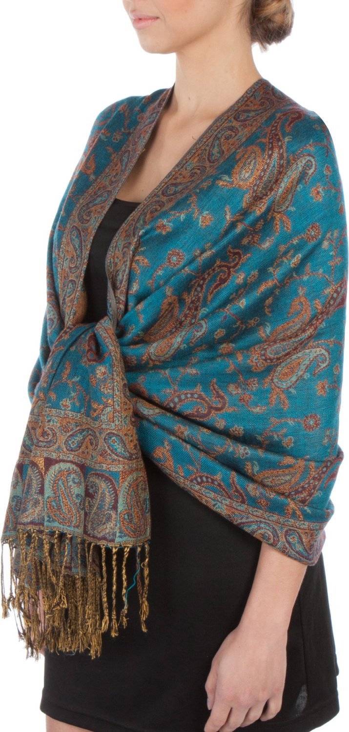 Sakkas Double Layer Jacquard Paisley Pashmina Shawl / Wrap / Stole - Concordia Style Boutique