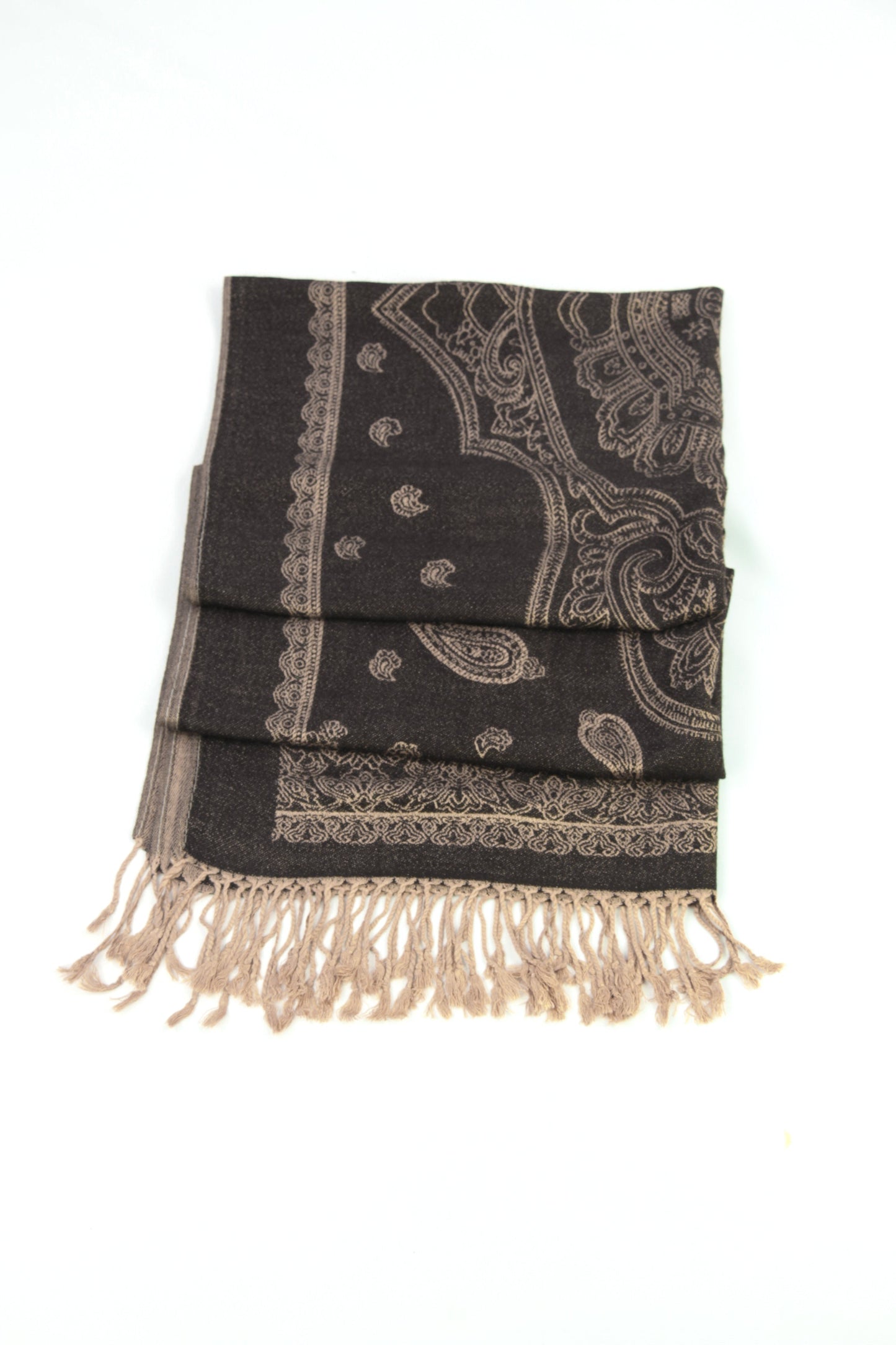 Sakkas Lightweight Two Tone Paisley Design Pashmina Fringe Scarf / Stole / Wrap - Concordia Style Boutique
