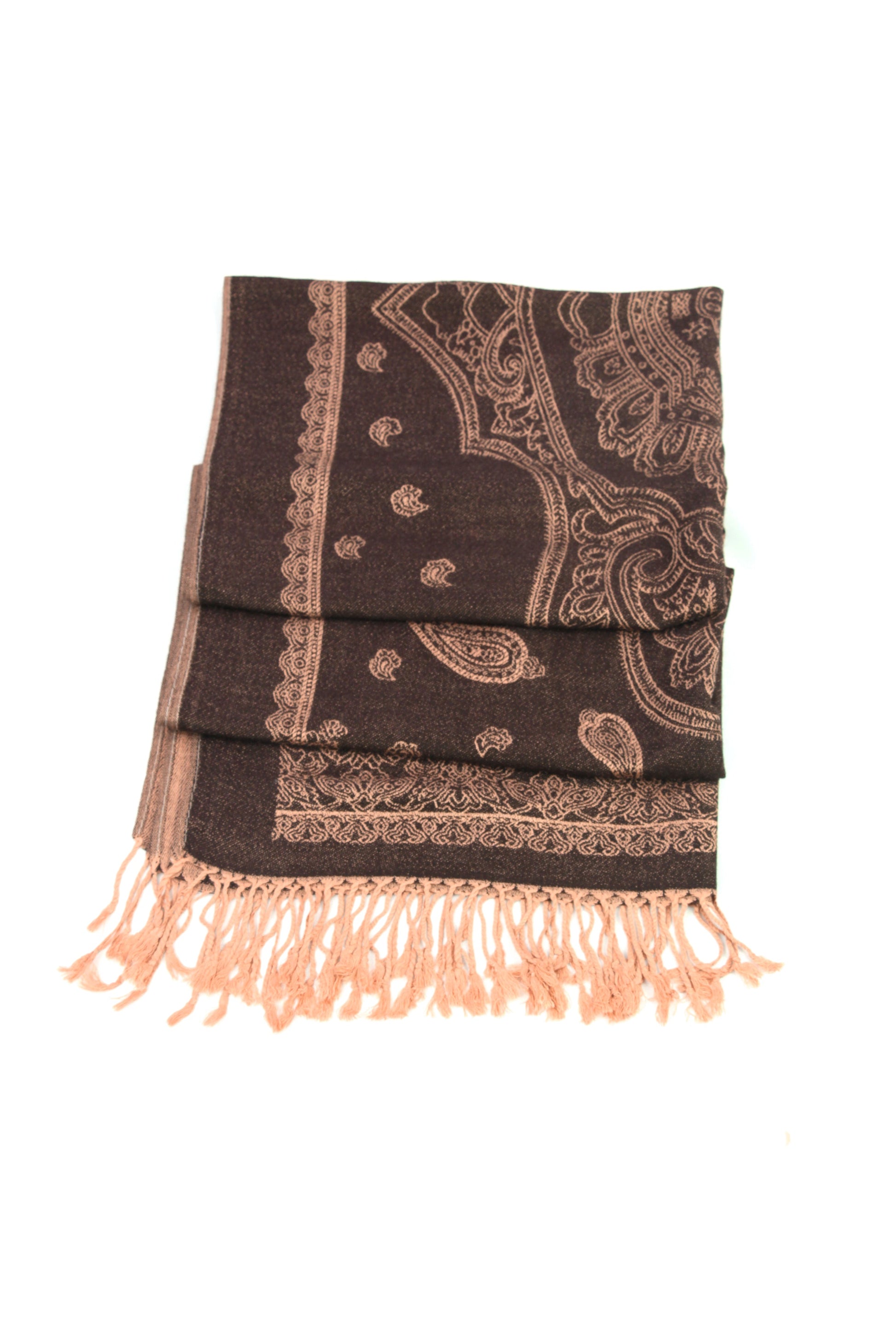 Sakkas Lightweight Two Tone Paisley Design Pashmina Fringe Scarf / Stole / Wrap - Concordia Style Boutique