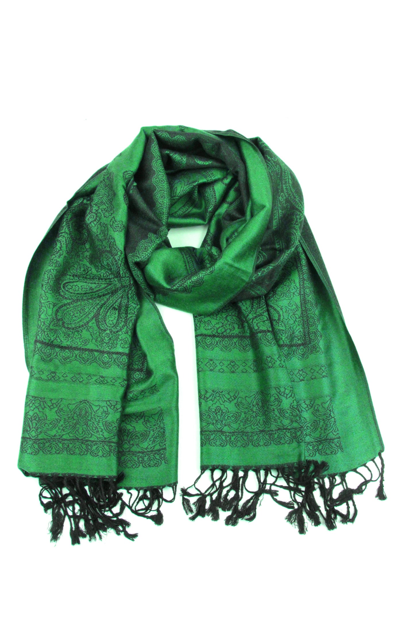 Sakkas Lightweight Two Tone Paisley Design Pashmina Fringe Scarf / Stole / Wrap - Concordia Style Boutique
