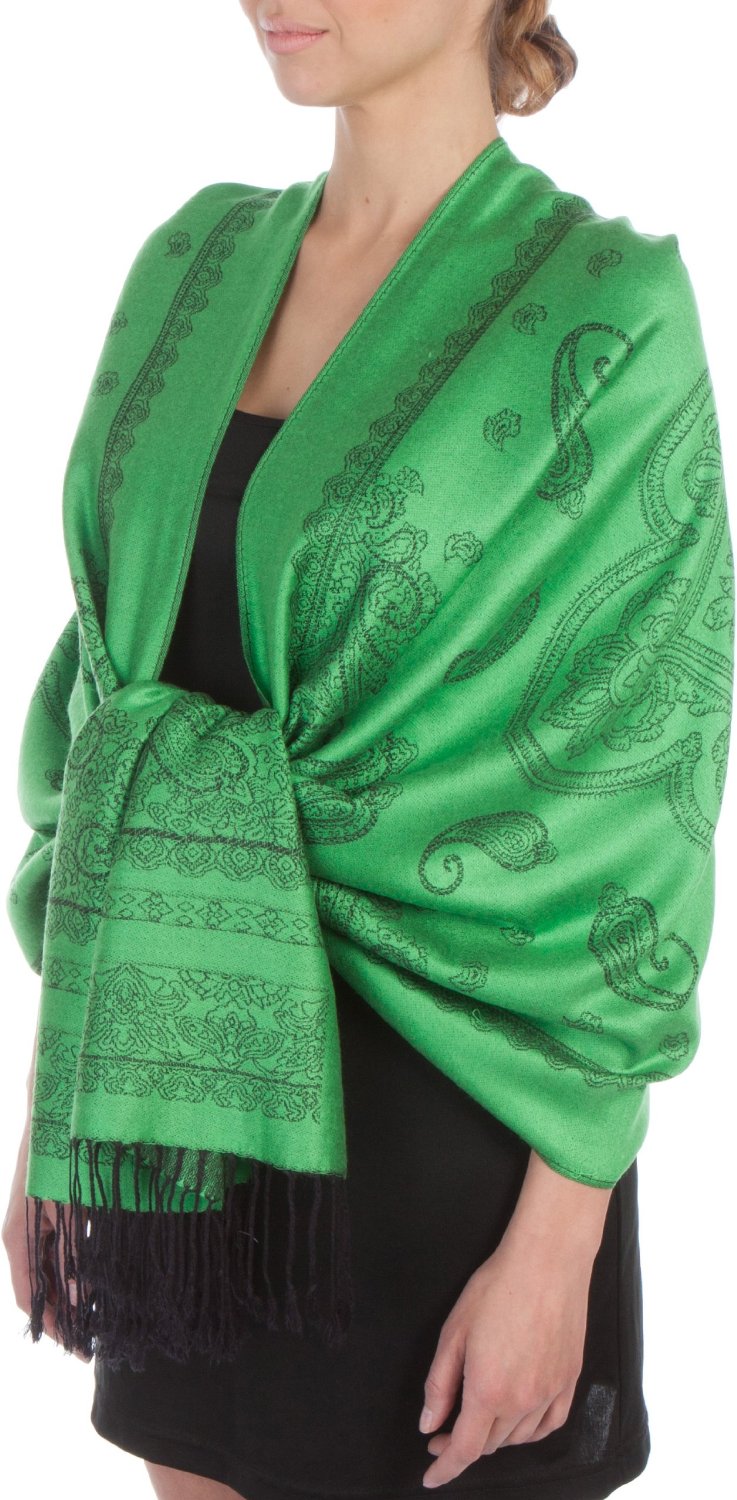 Sakkas Lightweight Two Tone Paisley Design Pashmina Fringe Scarf / Stole / Wrap - Concordia Style Boutique