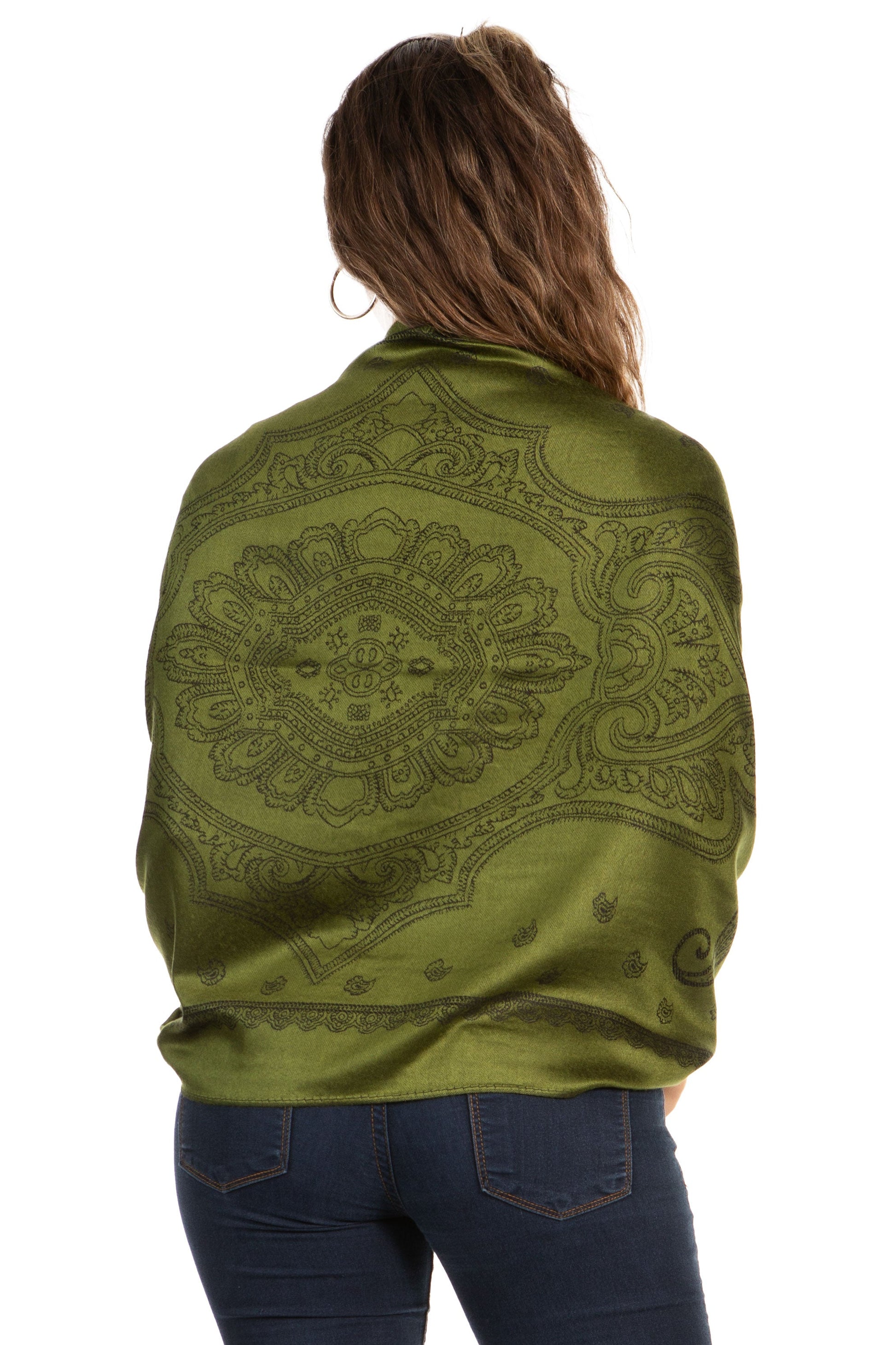 Sakkas Lightweight Two Tone Paisley Design Pashmina Fringe Scarf / Stole / Wrap - Concordia Style Boutique