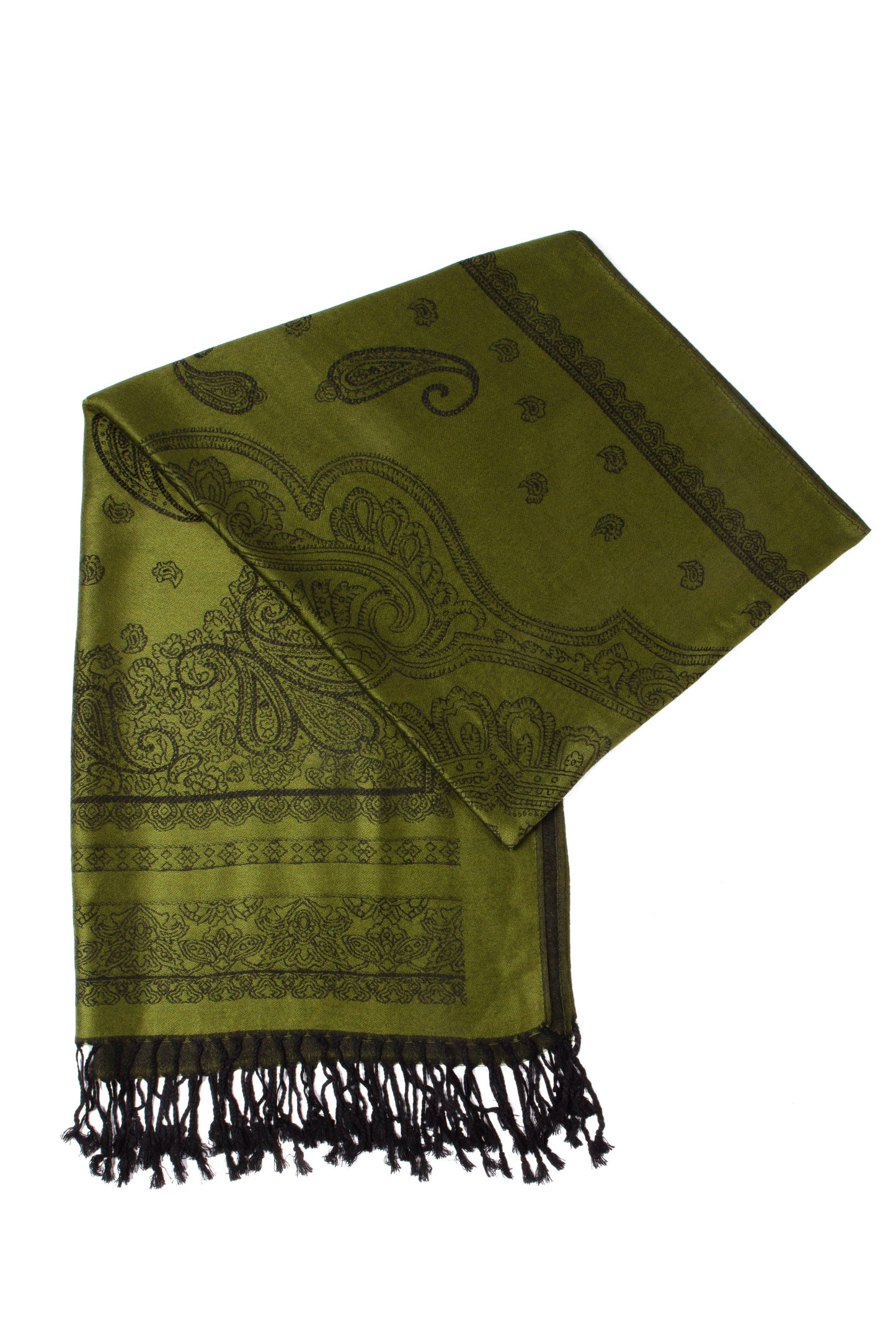 Sakkas Lightweight Two Tone Paisley Design Pashmina Fringe Scarf / Stole / Wrap - Concordia Style Boutique