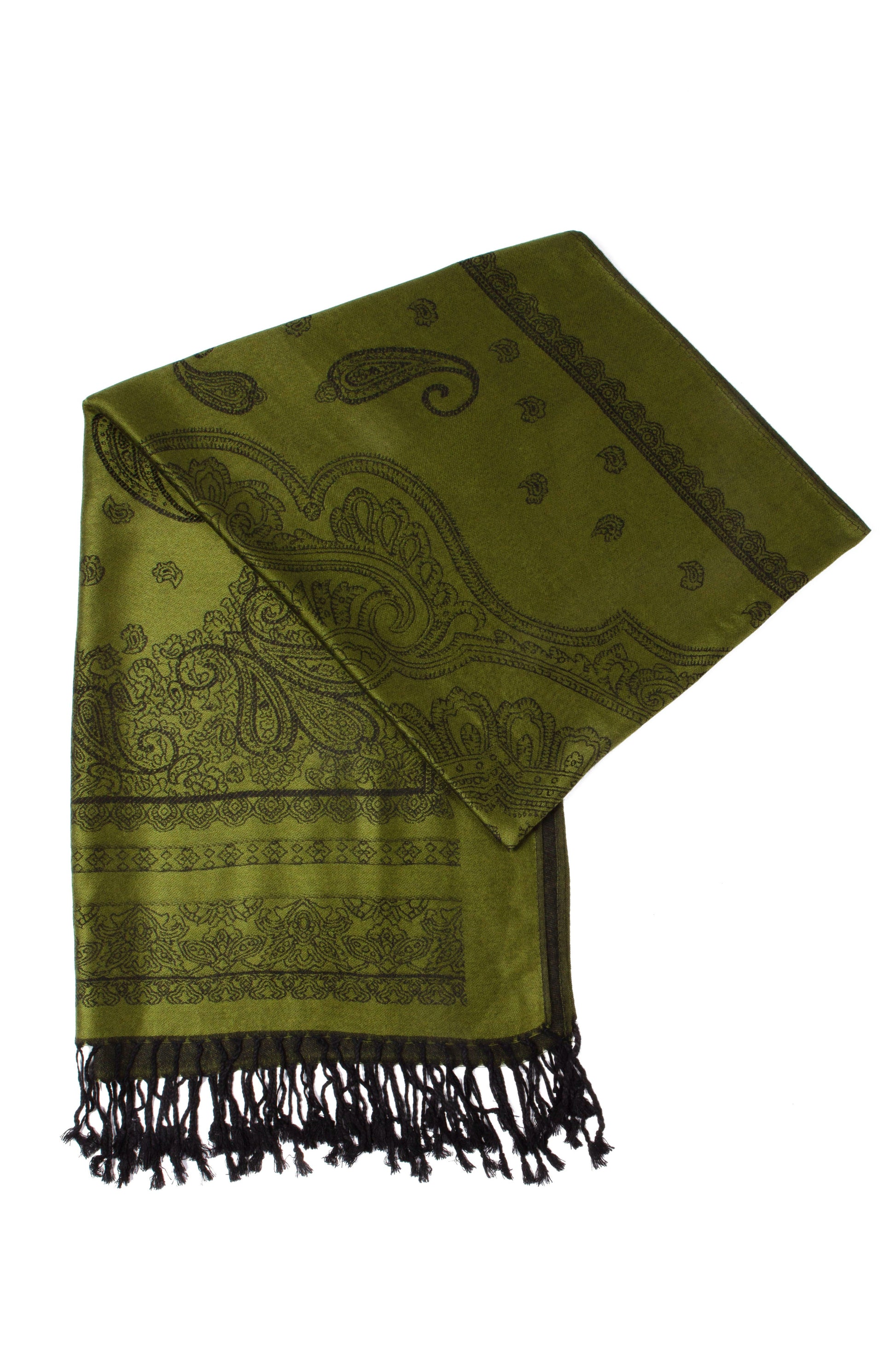 Sakkas Lightweight Two Tone Paisley Design Pashmina Fringe Scarf / Stole / Wrap - Concordia Style Boutique