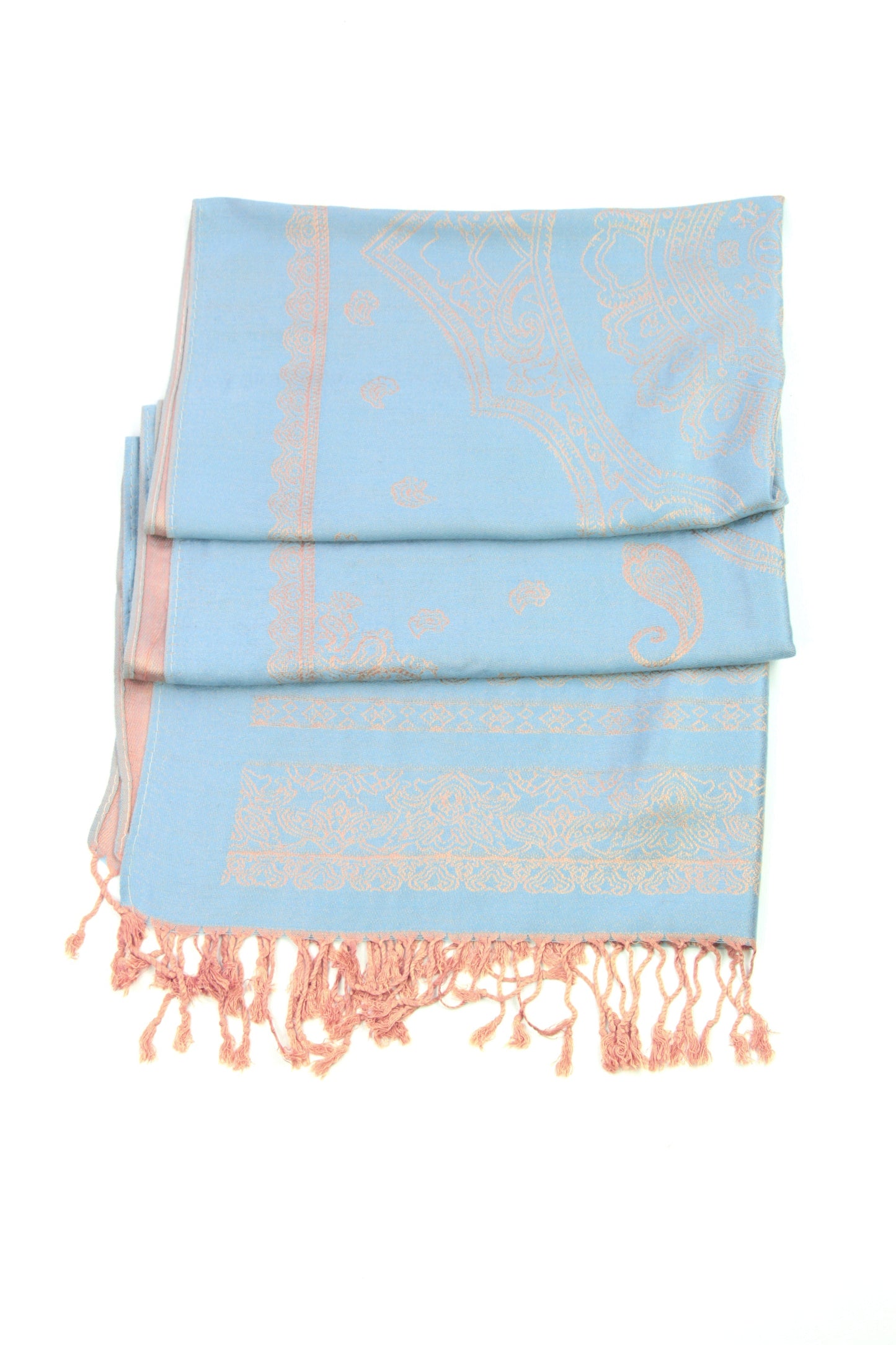 Sakkas Lightweight Two Tone Paisley Design Pashmina Fringe Scarf / Stole / Wrap - Concordia Style Boutique