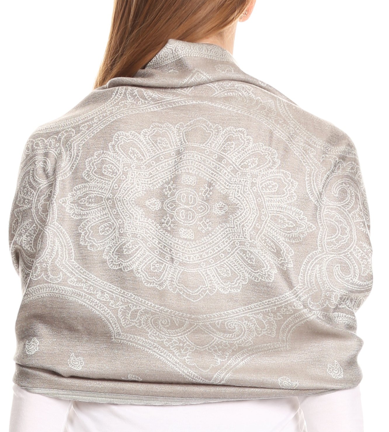 Sakkas Lightweight Two Tone Paisley Design Pashmina Fringe Scarf / Stole / Wrap - Concordia Style Boutique