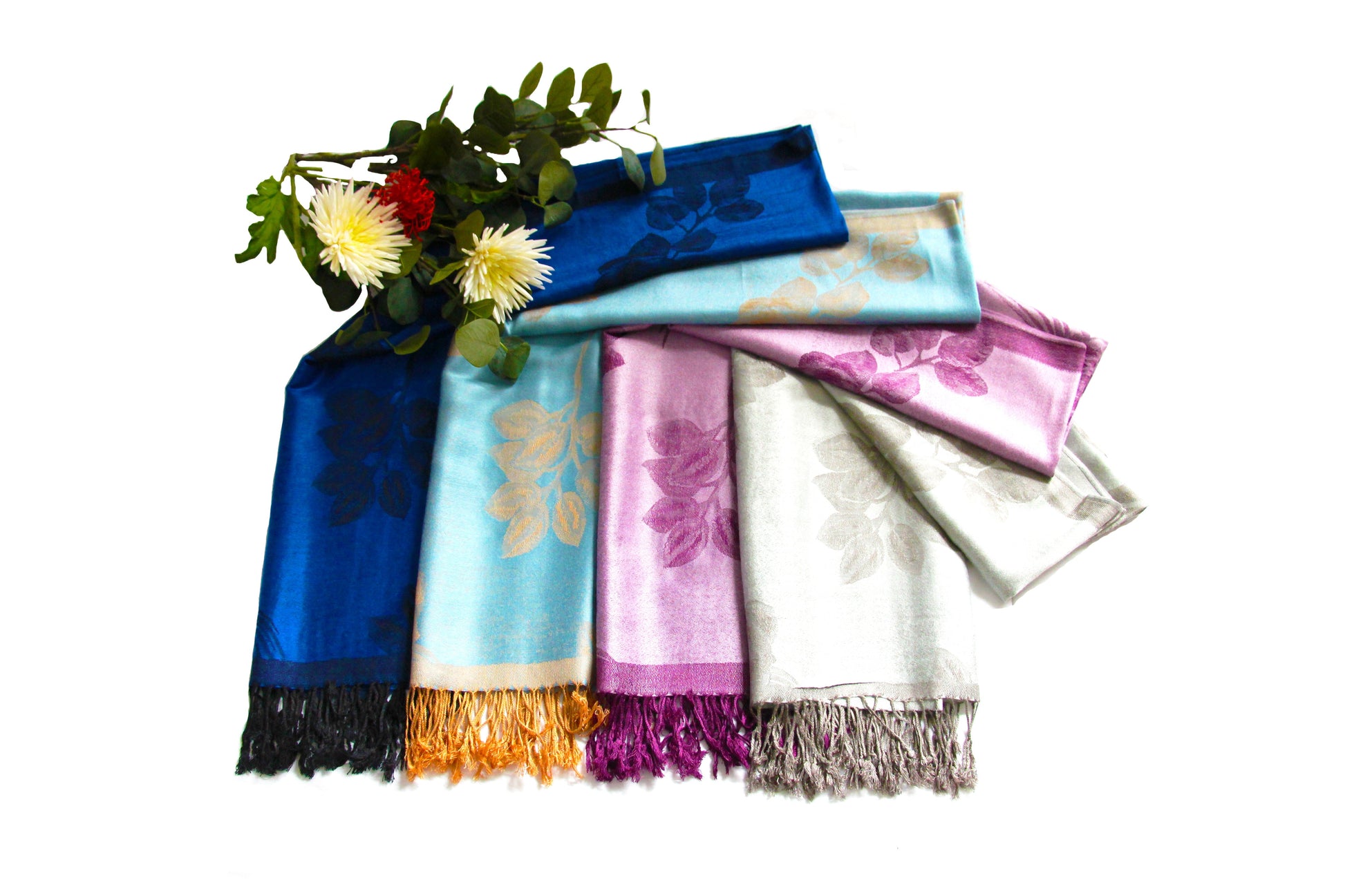 Sakkas Two Tone Rose Pashmina Scarf / Stole / Wrap - Concordia Style Boutique
