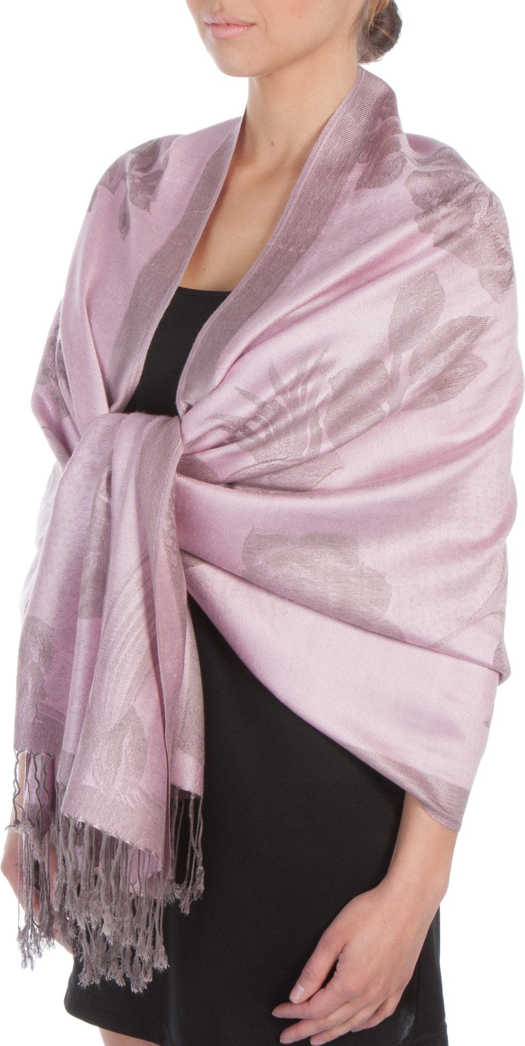 Sakkas Two Tone Rose Pashmina Scarf / Stole / Wrap - Concordia Style Boutique