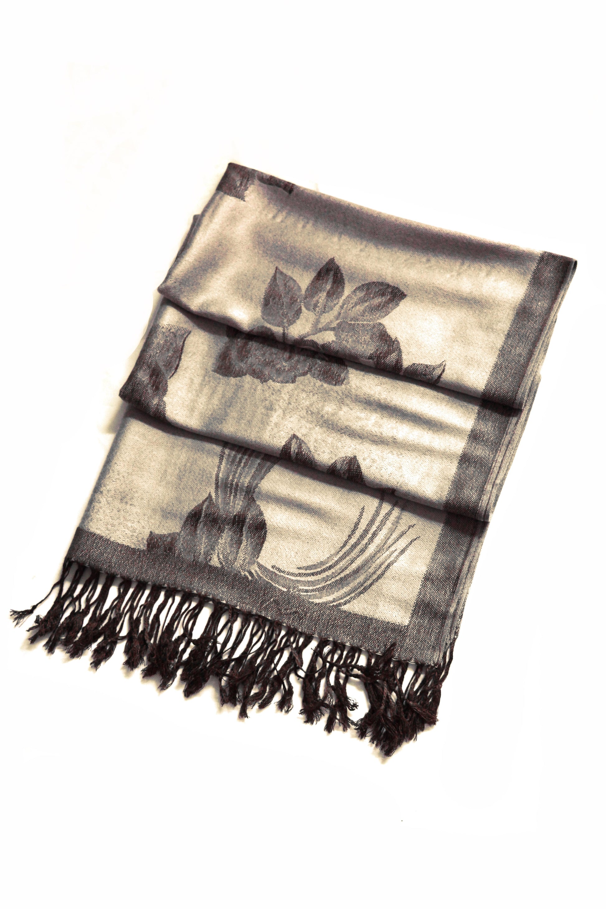 Sakkas Two Tone Rose Pashmina Scarf / Stole / Wrap - Concordia Style Boutique