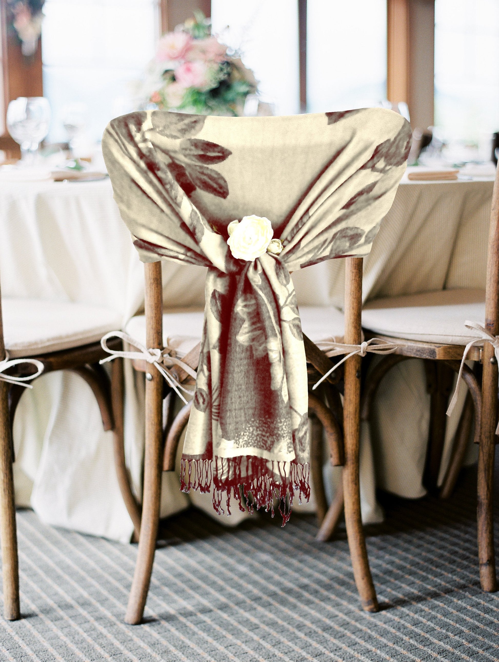 Sakkas Two Tone Rose Pashmina Scarf / Stole / Wrap - Concordia Style Boutique