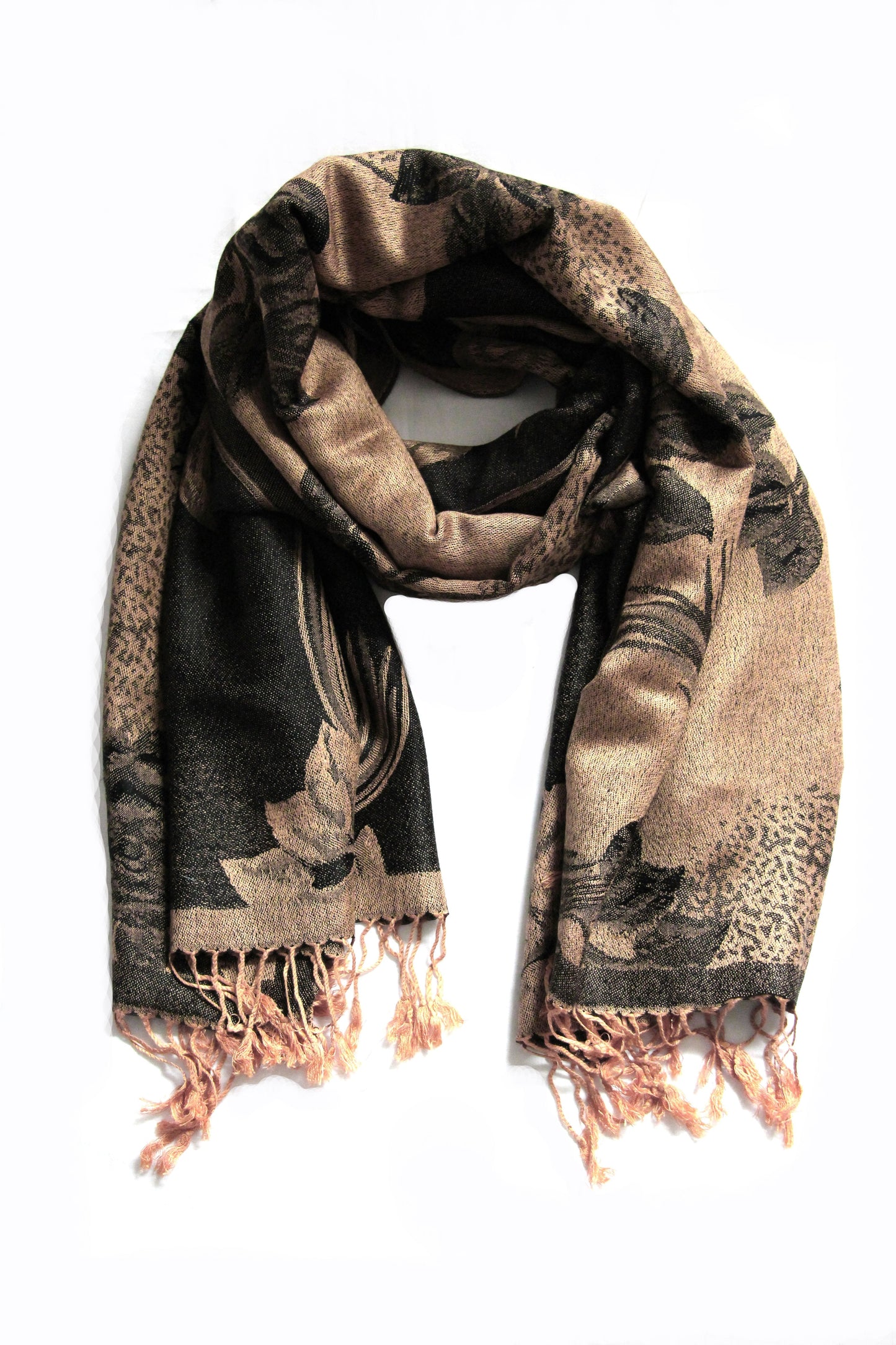 Sakkas Two Tone Rose Pashmina Scarf / Stole / Wrap - Concordia Style Boutique