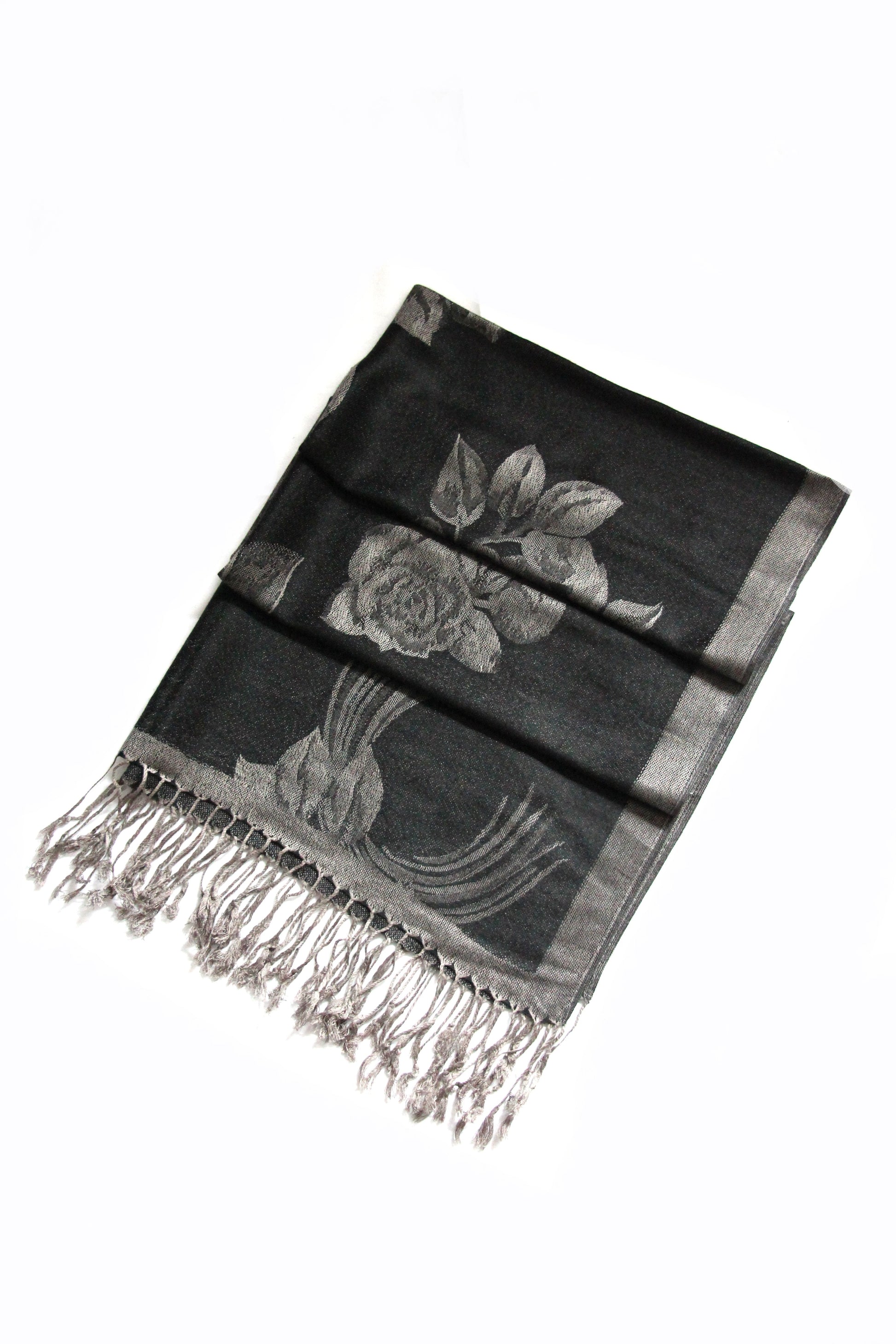 Sakkas Two Tone Rose Pashmina Scarf / Stole / Wrap - Concordia Style Boutique