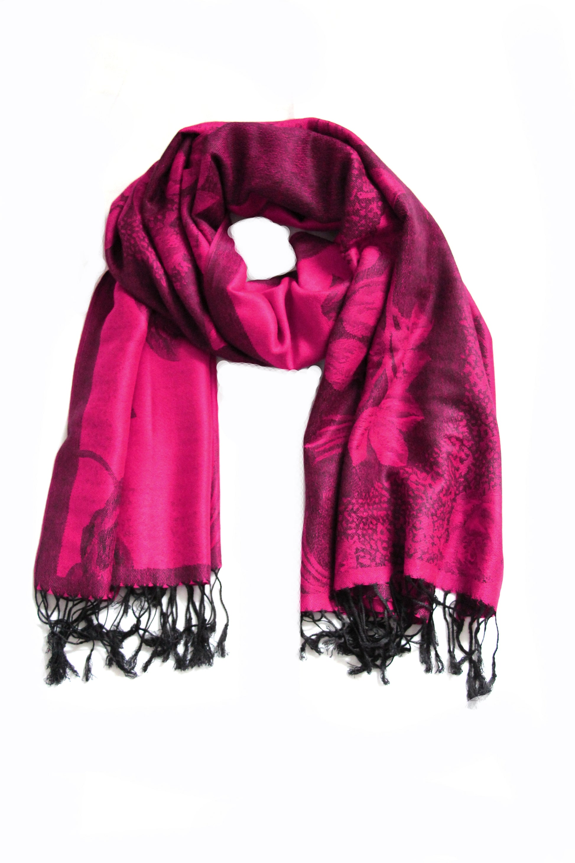 Sakkas Two Tone Rose Pashmina Scarf / Stole / Wrap - Concordia Style Boutique