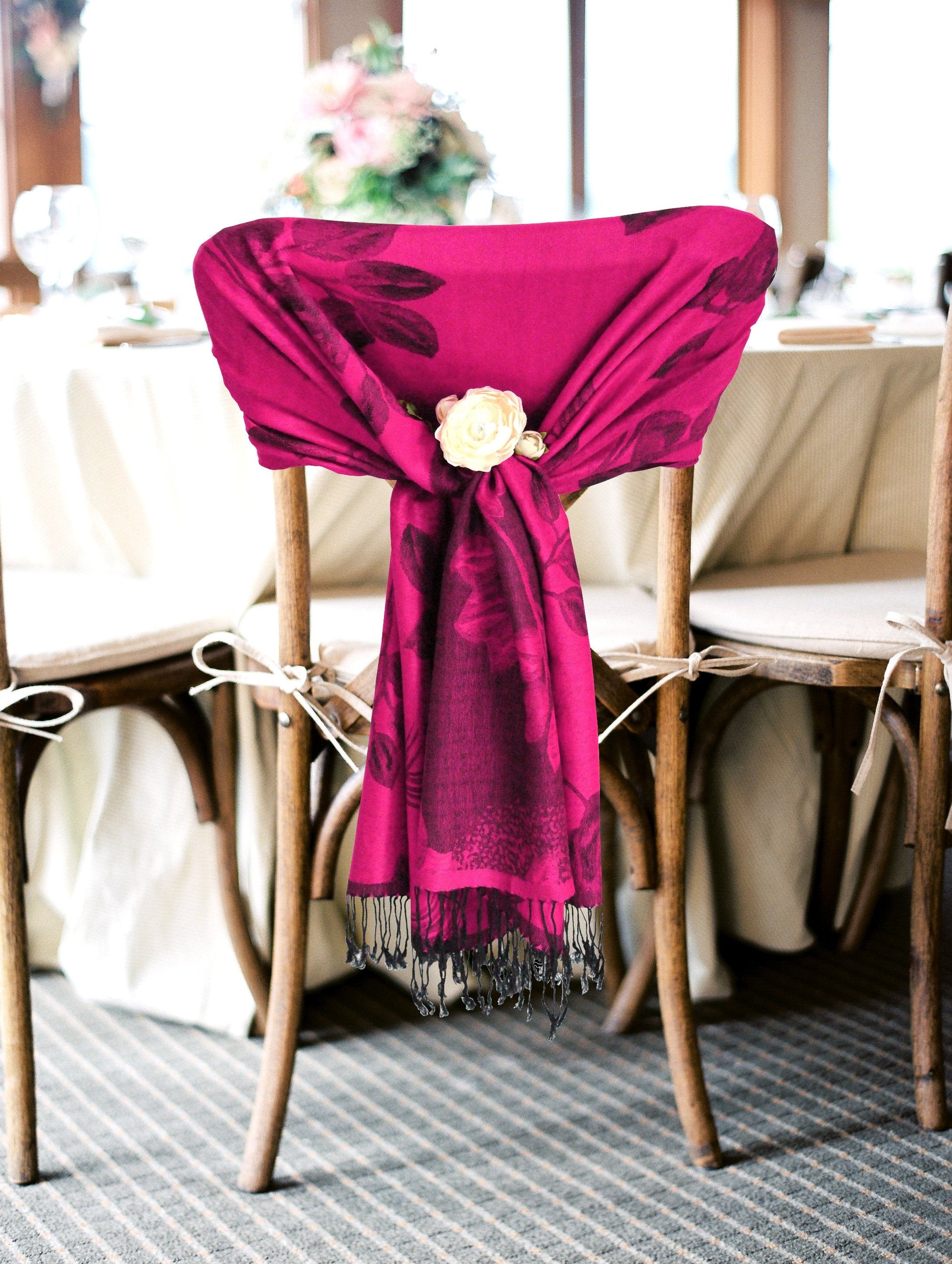Sakkas Two Tone Rose Pashmina Scarf / Stole / Wrap - Concordia Style Boutique