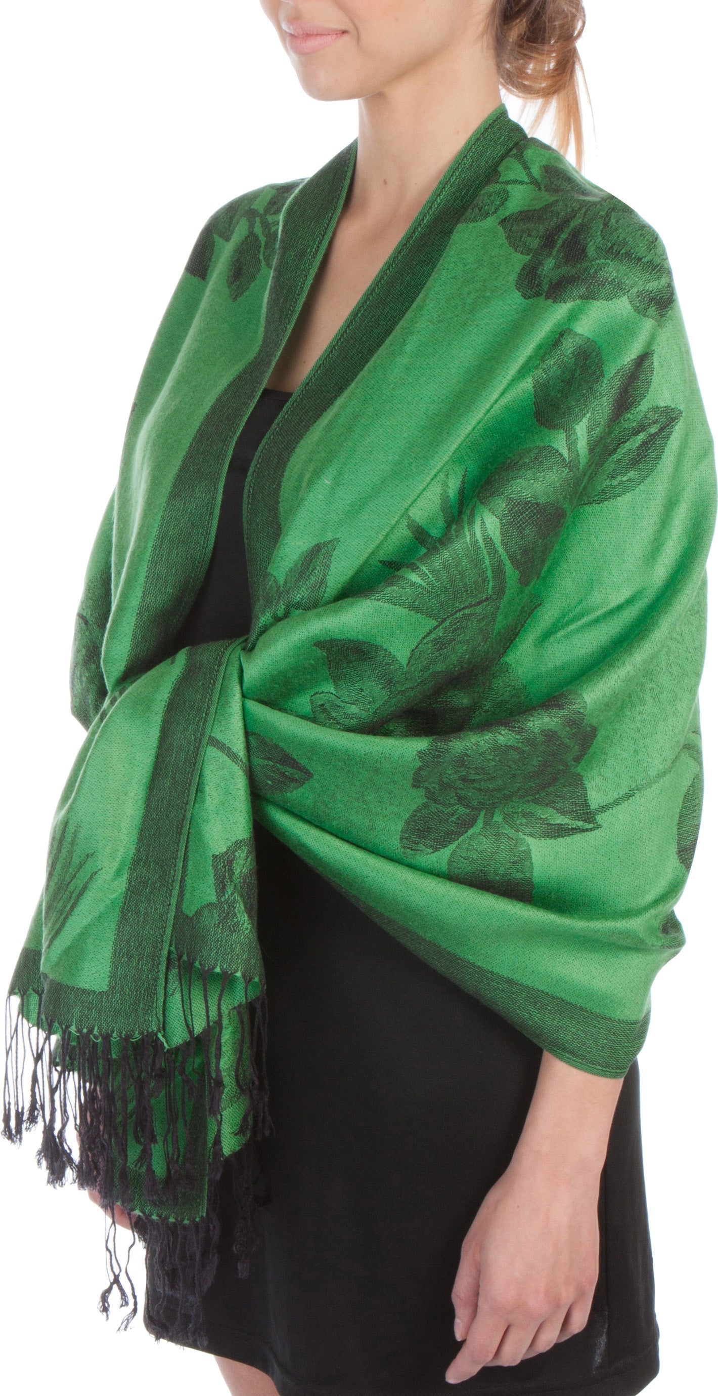 Sakkas Two Tone Rose Pashmina Scarf / Stole / Wrap - Concordia Style Boutique
