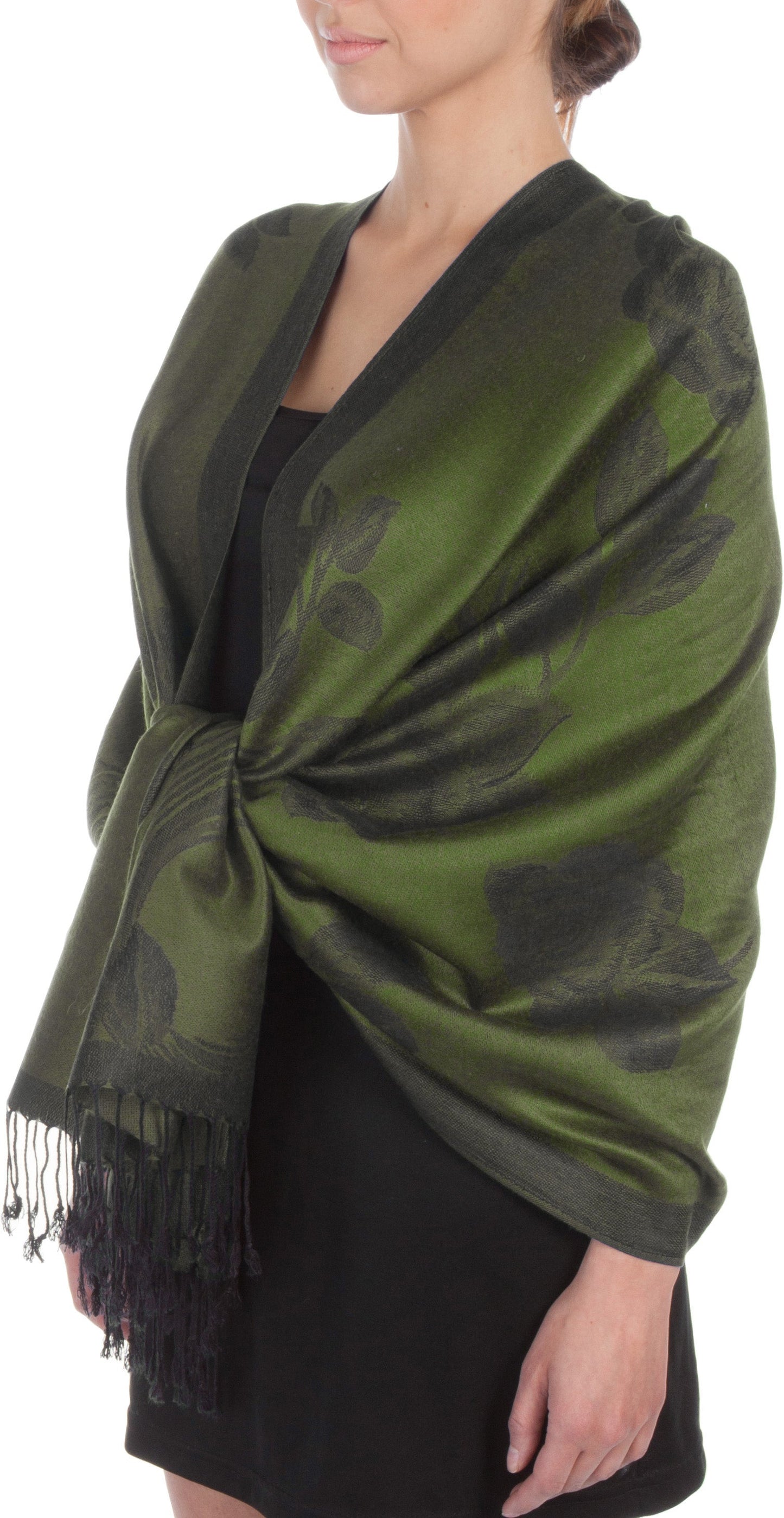 Sakkas Two Tone Rose Pashmina Scarf / Stole / Wrap - Concordia Style Boutique