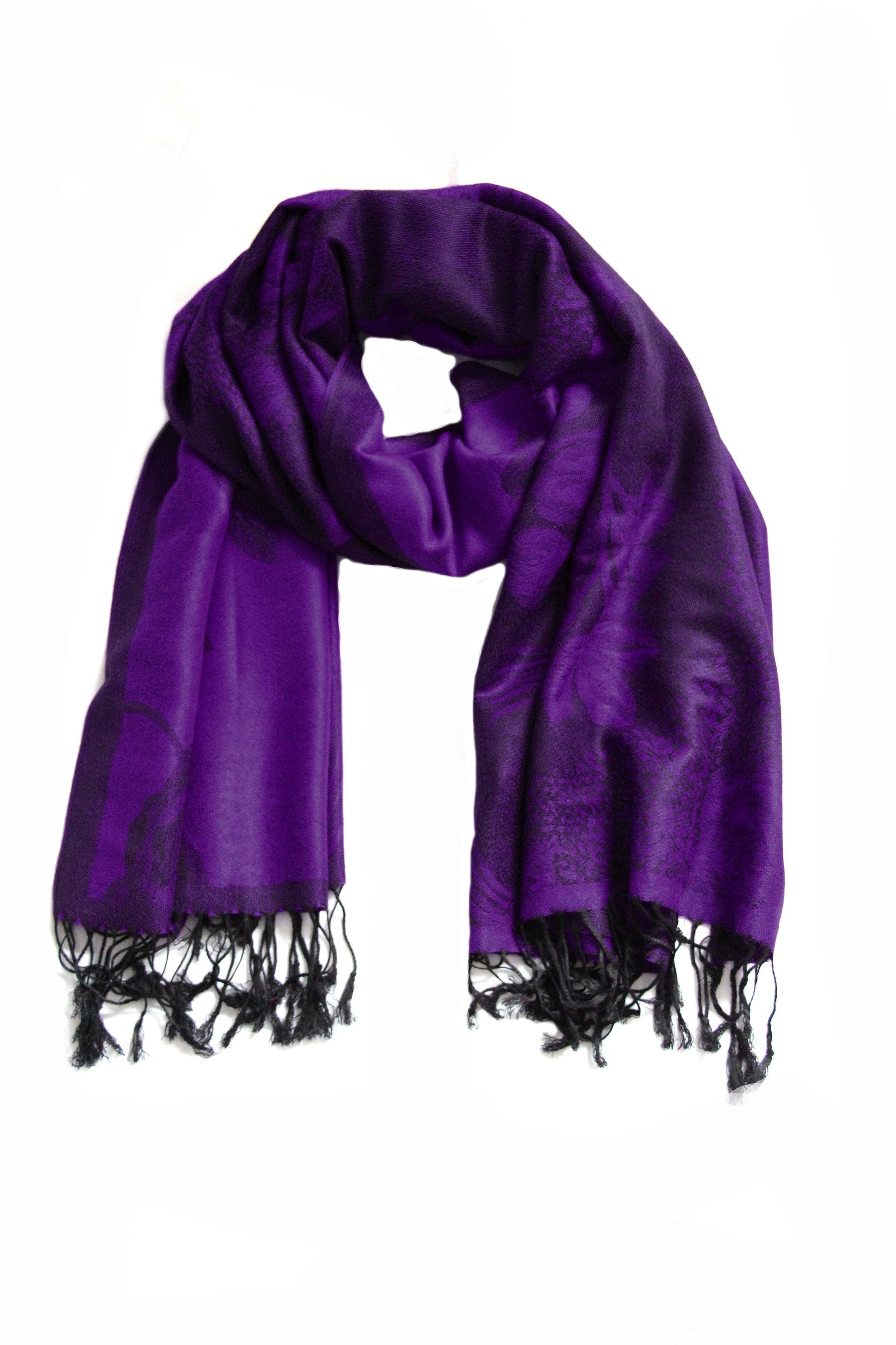 Sakkas Two Tone Rose Pashmina Scarf / Stole / Wrap - Concordia Style Boutique