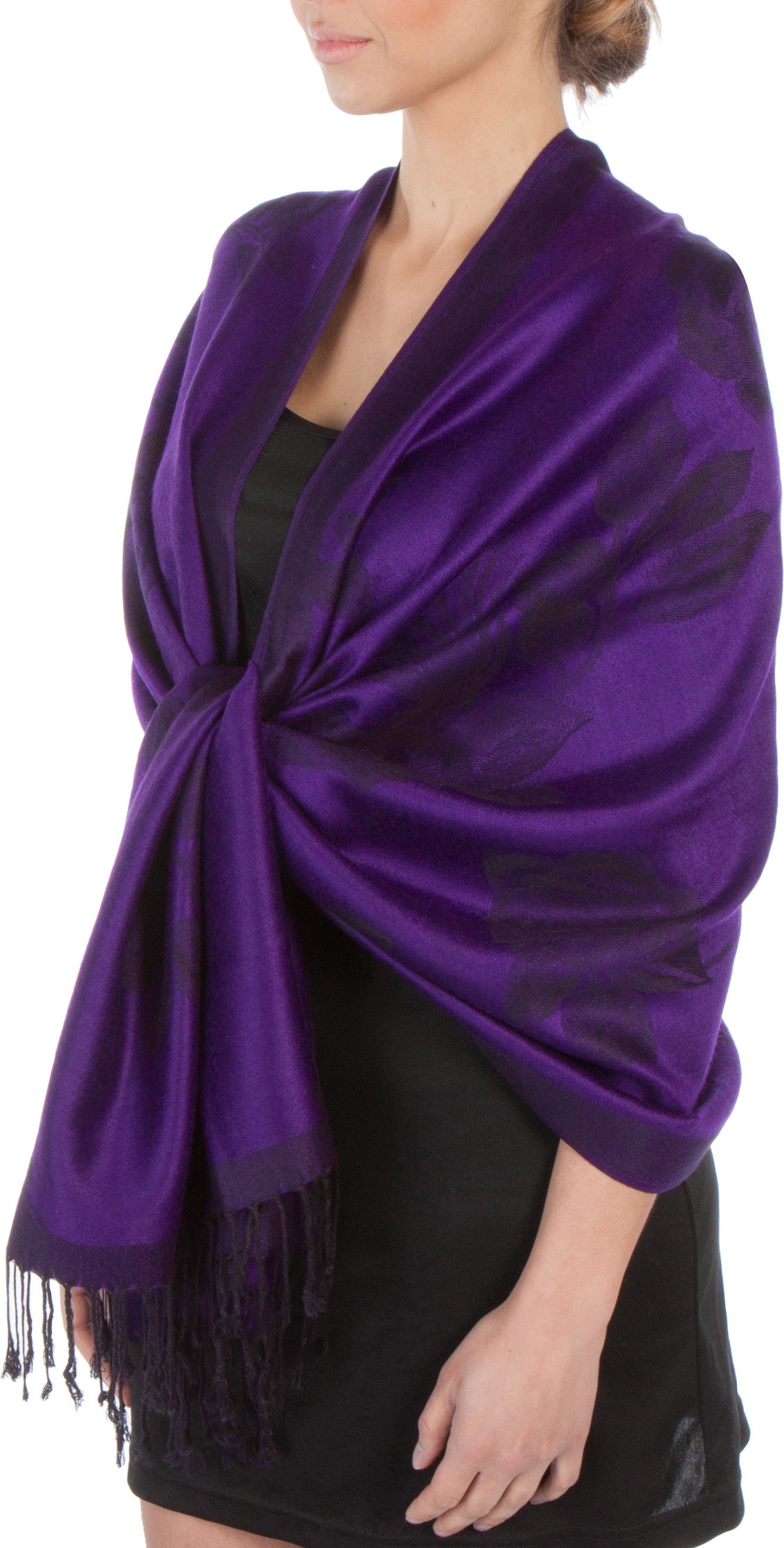 Sakkas Two Tone Rose Pashmina Scarf / Stole / Wrap - Concordia Style Boutique