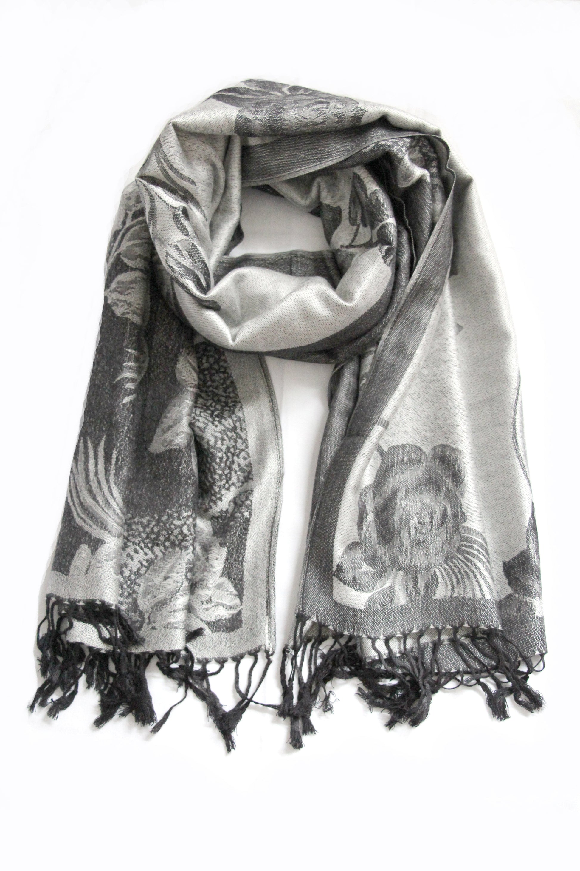 Sakkas Two Tone Rose Pashmina Scarf / Stole / Wrap - Concordia Style Boutique