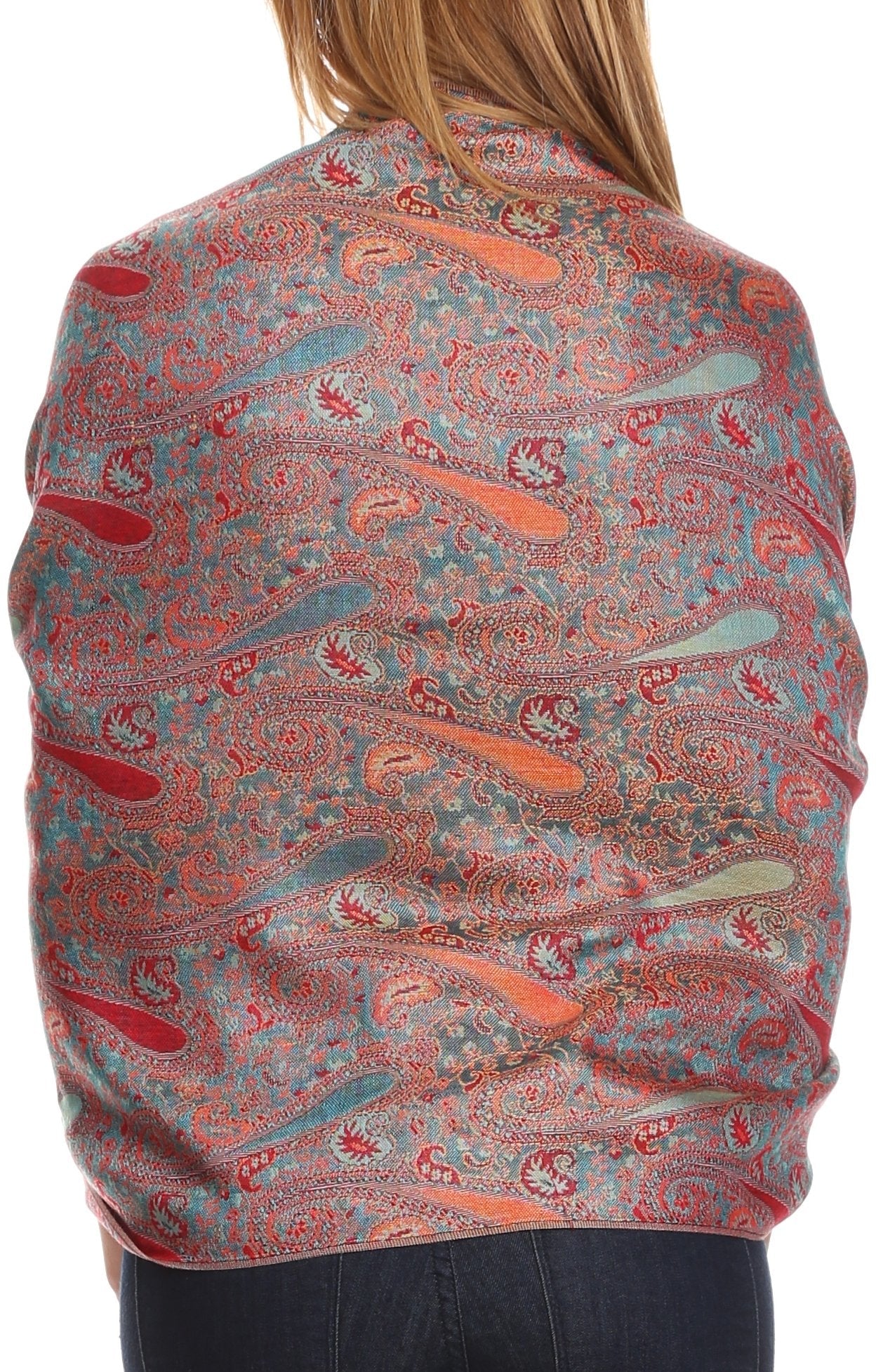 Sakkas Kalin Long Wide Woven Patterned Fringe Tassel Pashmina Shawl / Scarf - Concordia Style Boutique