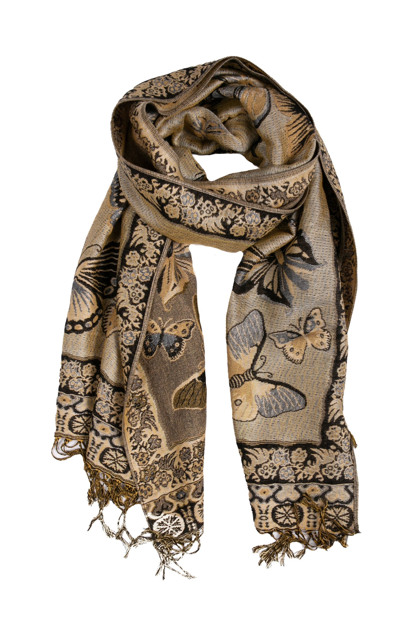 Sakkas Liua Long Wide Woven Patterned Design Multi Colored Pashmina Shawl / Scarf - Concordia Style Boutique