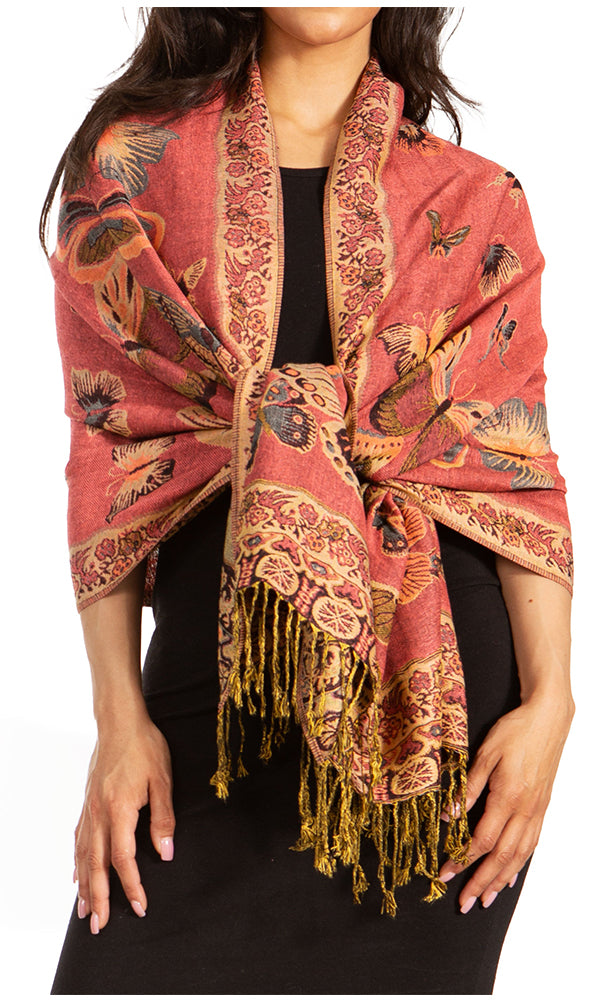 Sakkas Liua Long Wide Woven Patterned Design Multi Colored Pashmina Shawl / Scarf - Concordia Style Boutique
