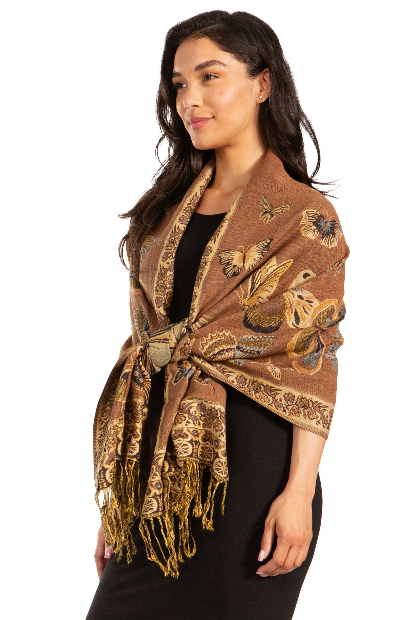 Sakkas Liua Long Wide Woven Patterned Design Multi Colored Pashmina Shawl / Scarf - Concordia Style Boutique