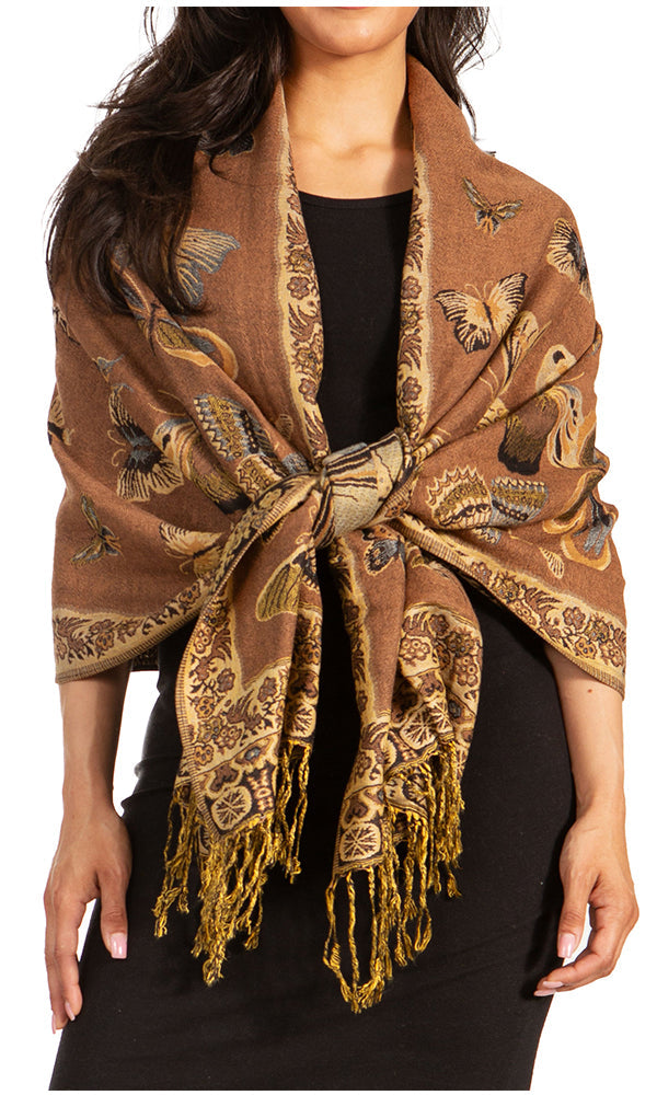 Sakkas Liua Long Wide Woven Patterned Design Multi Colored Pashmina Shawl / Scarf - Concordia Style Boutique