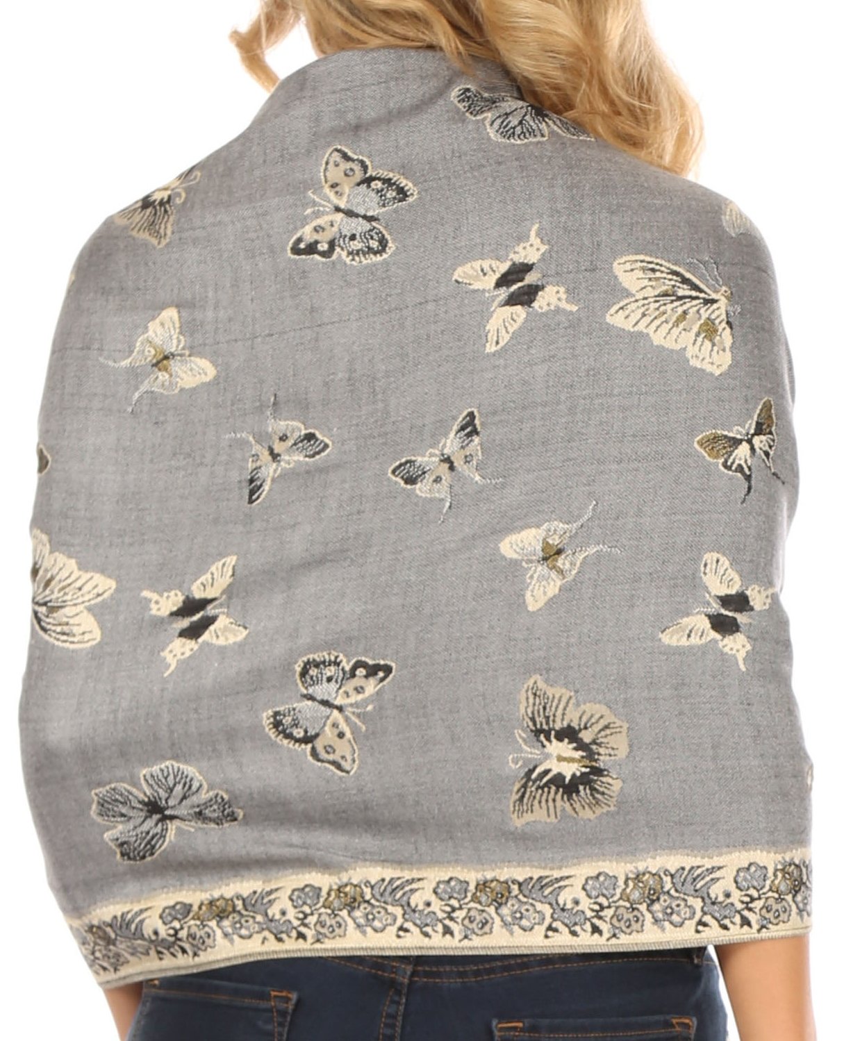 Sakkas Liua Long Wide Woven Patterned Design Multi Colored Pashmina Shawl / Scarf - Concordia Style Boutique