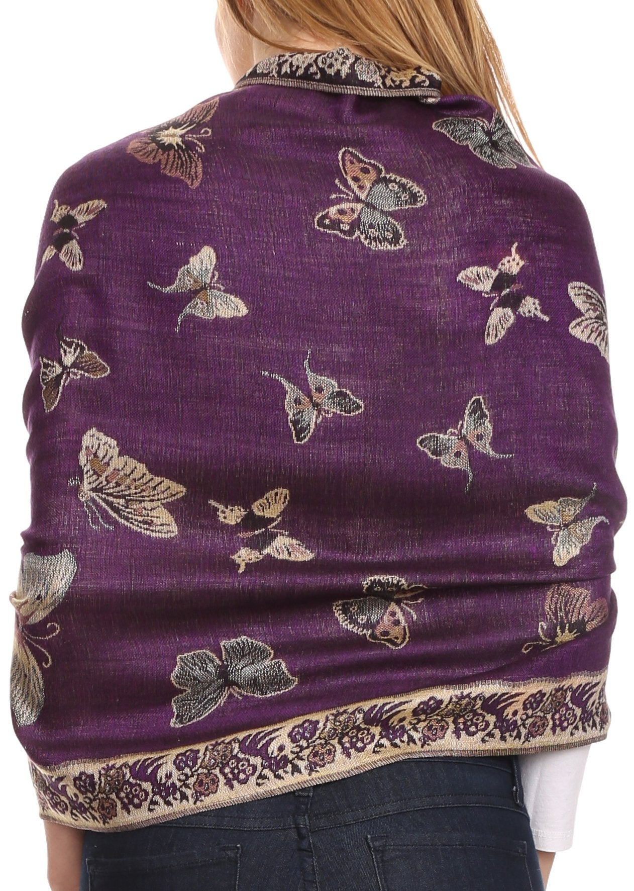 Sakkas Liua Long Wide Woven Patterned Design Multi Colored Pashmina Shawl / Scarf - Concordia Style Boutique