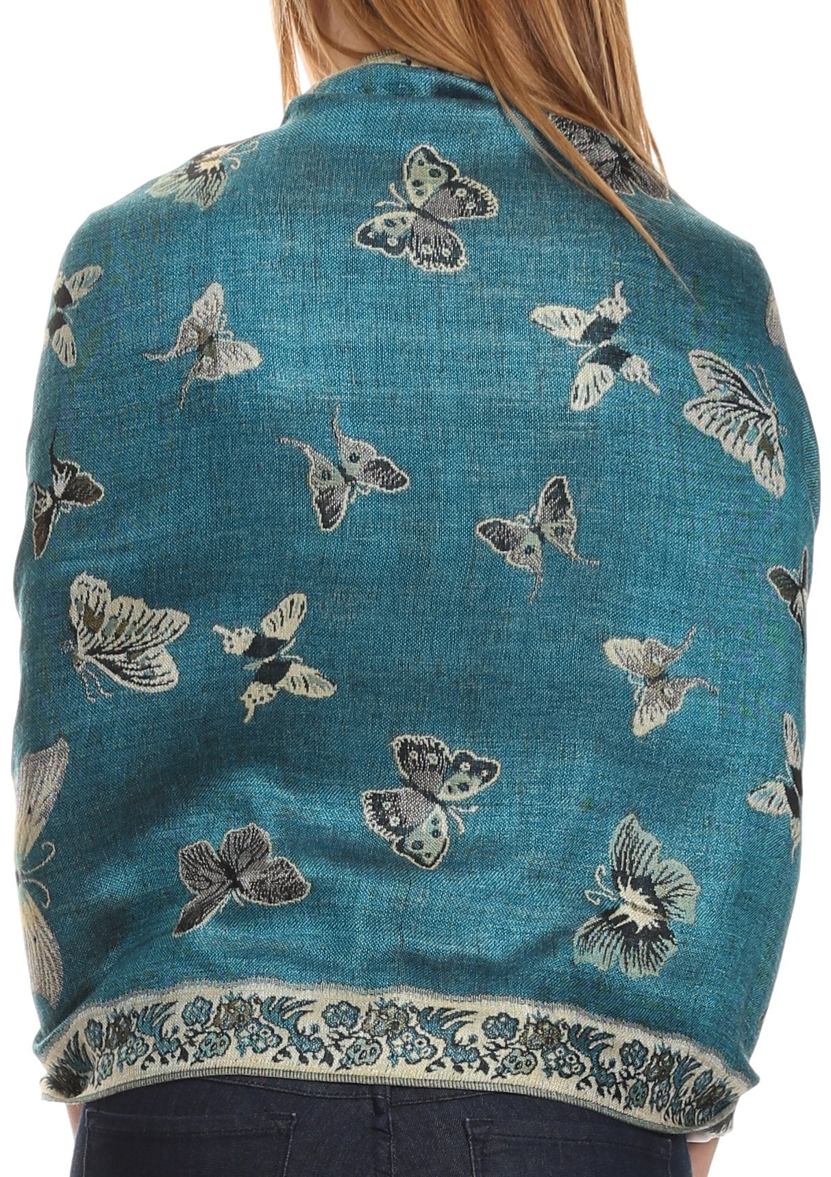 Sakkas Liua Long Wide Woven Patterned Design Multi Colored Pashmina Shawl / Scarf - Concordia Style Boutique