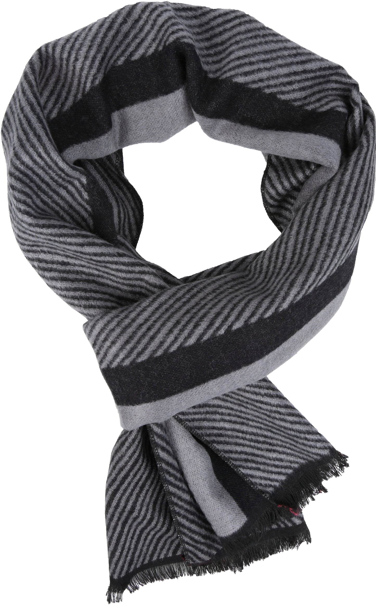 Sakkas Kopa Long Mid Weight Soft Fringe Patterned UniSex Cashmere Feel Scarf - Concordia Style Boutique